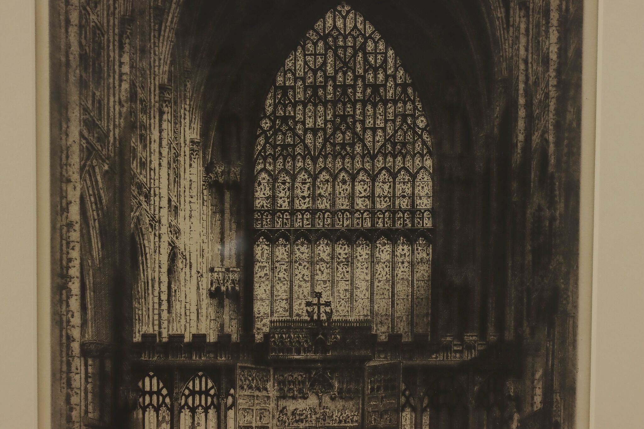 York Minster Cathedral Yorkshire Antique Original Etching, Howarth 23.5