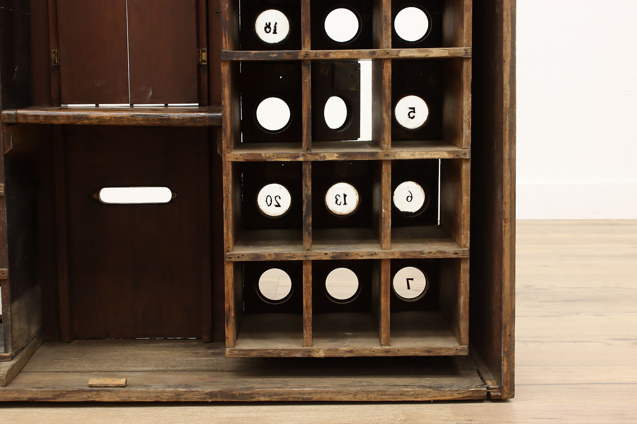 Victorian Antique Post Office Mail Boxes & Counter Architectural Salvage