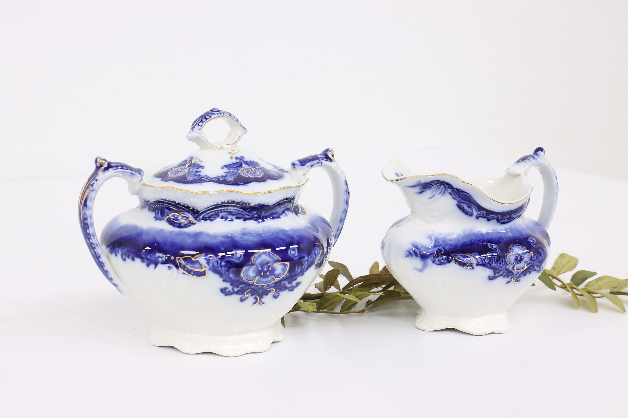 Antique sugar bowl and on sale creamer set