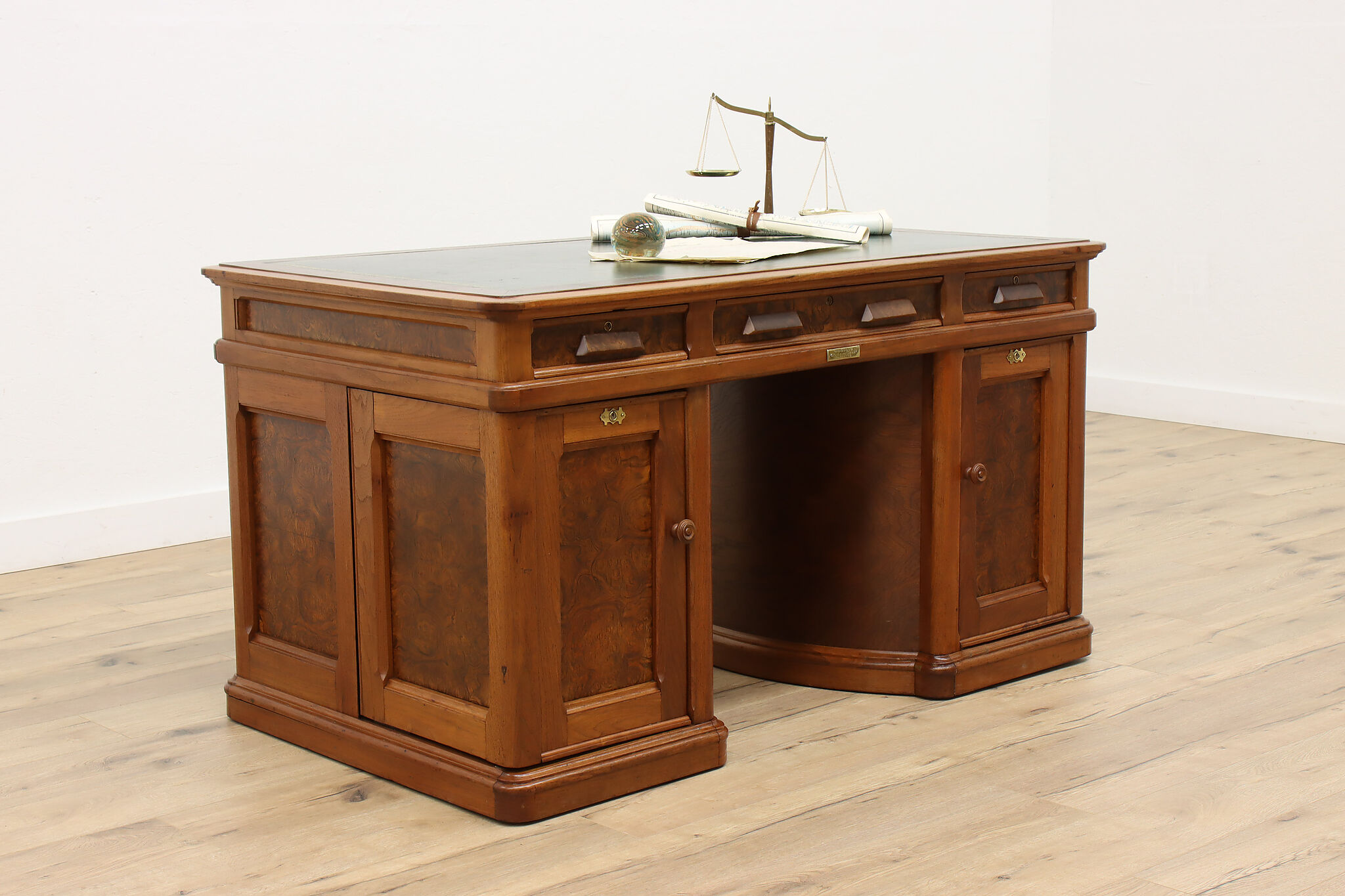 Lord Rothermere Desk Wooton Victorian Antique Walnut Rotary Office or Library Desk