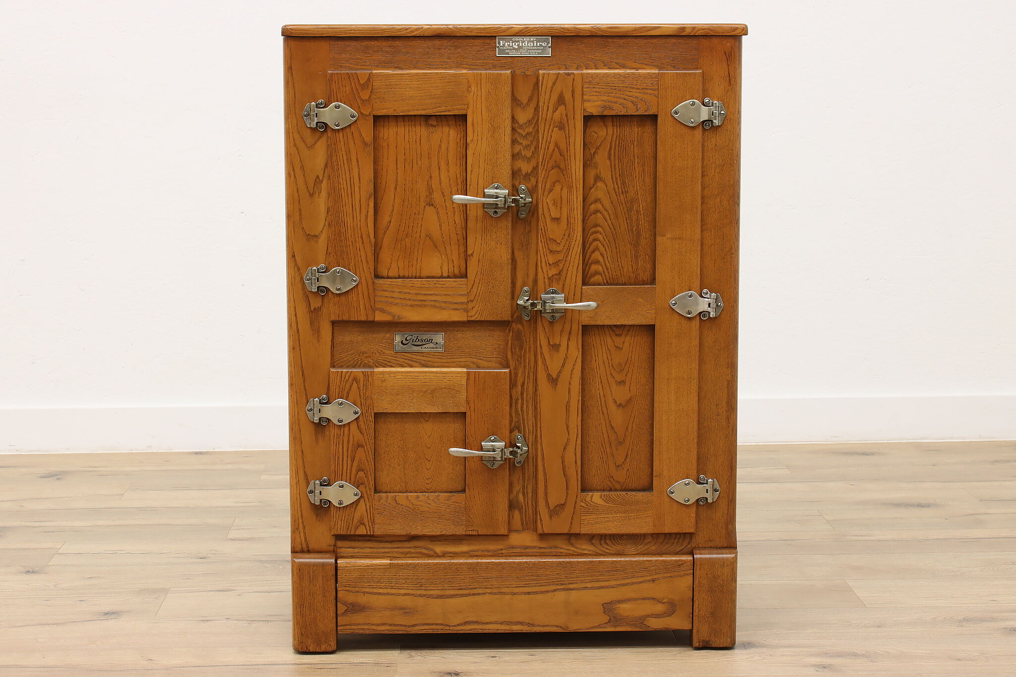 Farmhouse Antique Ice Box Refrigerator, Kitchen Pantry Cupboard, Gibson