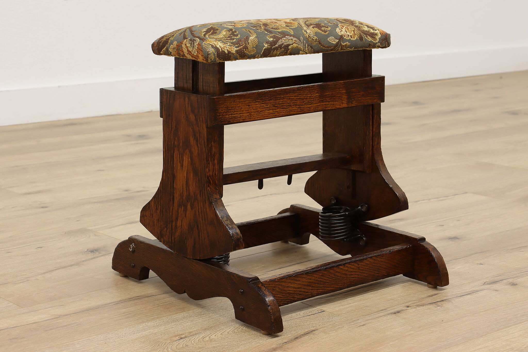 Gout Rocker Arts & Crafts Antique Rocking Adjustable Oak Gout Footstool