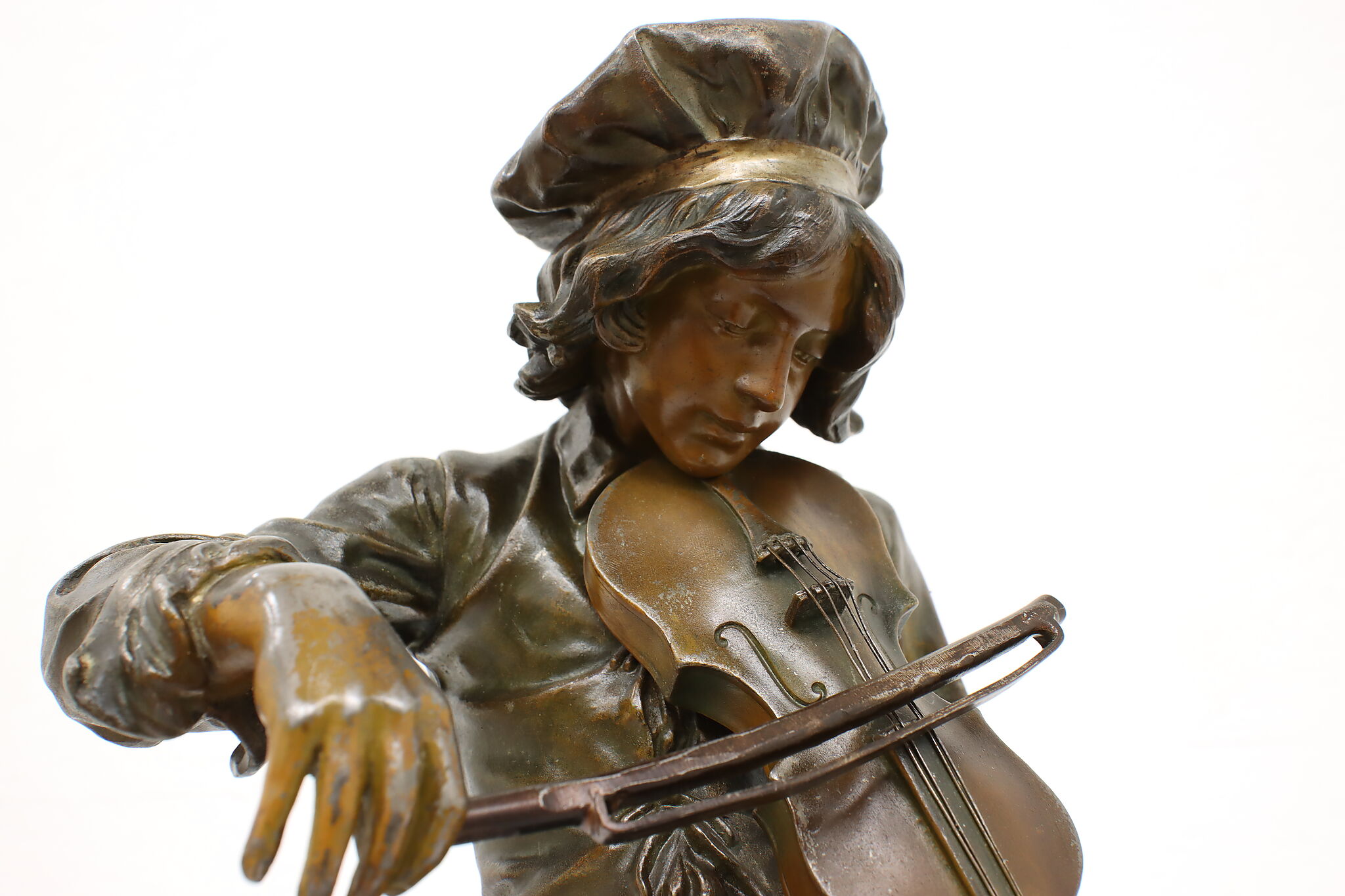 Lully Statue Playing Violin Antique French Lulli Sculpture