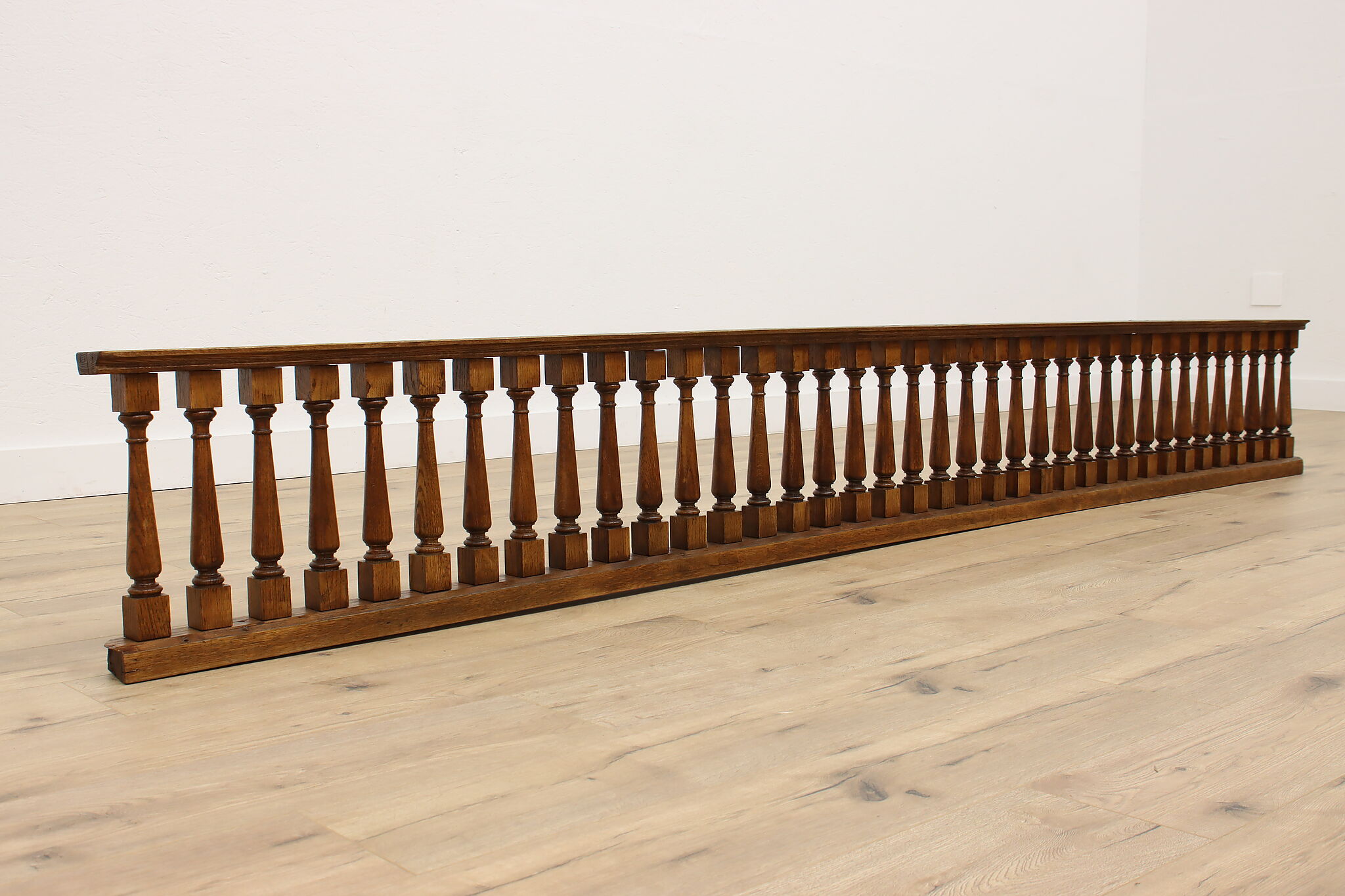 Farmhouse Antique Oak Architectural Salvage Carved Railing or Balcony