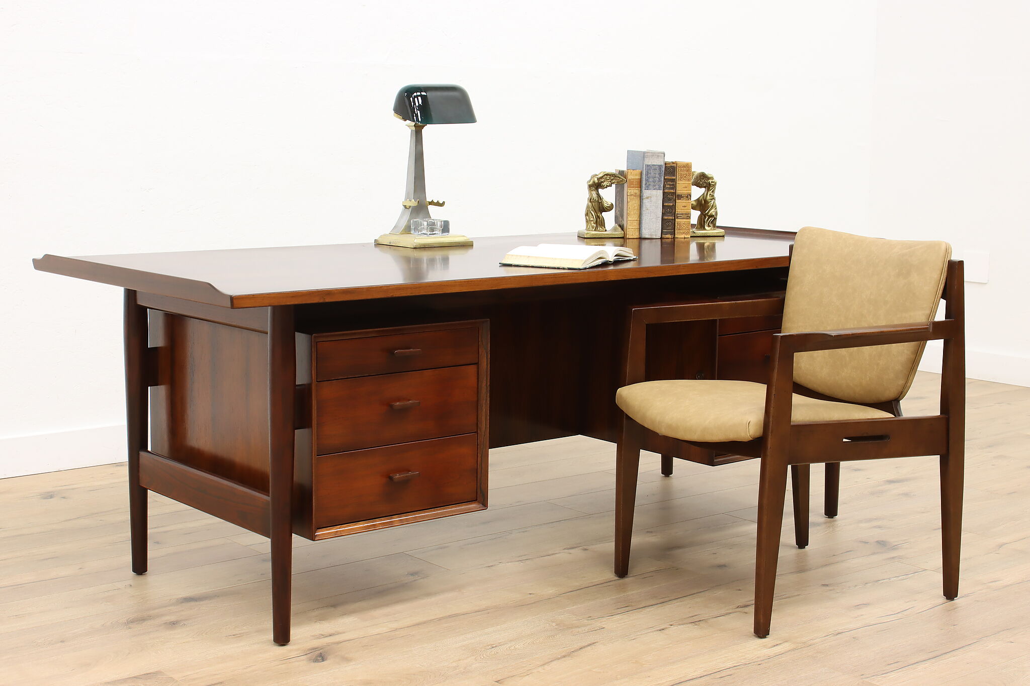 Midcentury Modern Vintage Danish Rosewood Office or Library Desk, Sibast