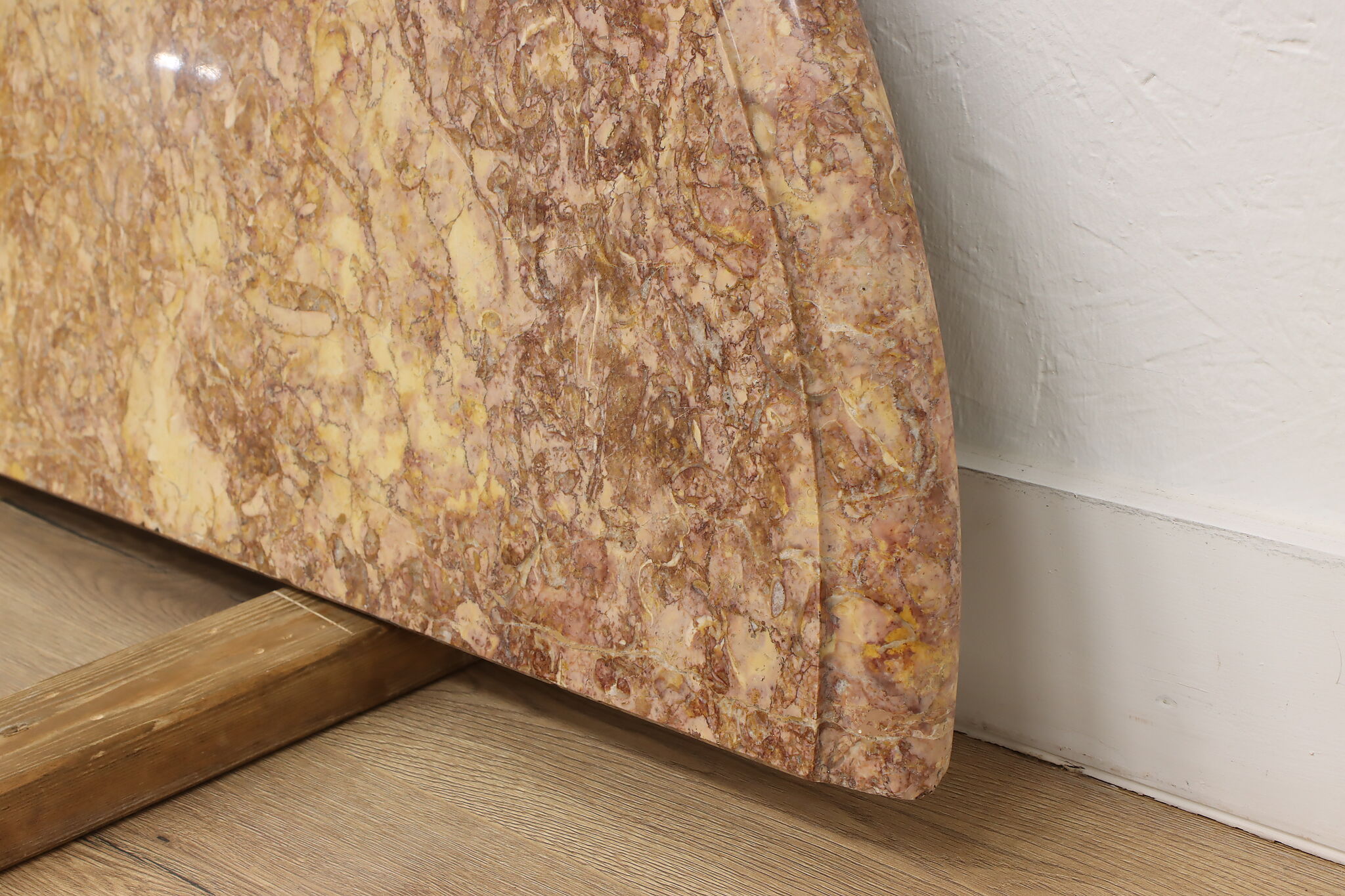 Architectural Salvage Vintage Italian Marble Slab or Top, Fossils