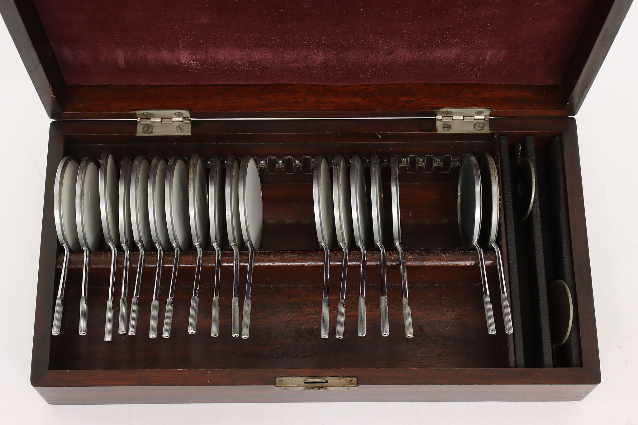 Optometrist Tool Box Vintage Eye Test Kit with Mahogany Box
