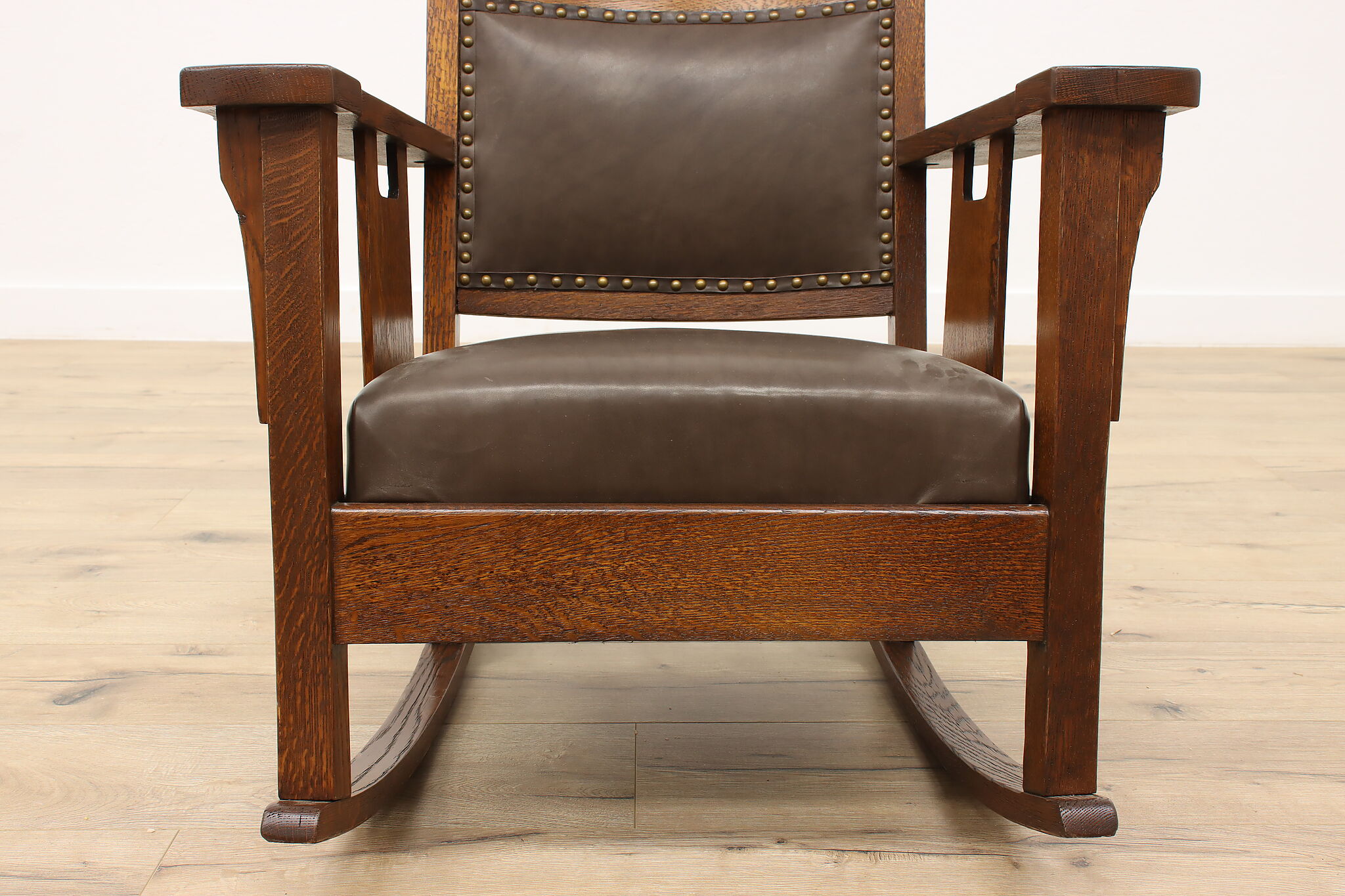 Craftsman Rocker Arts & Crafts Mission Oak Rocking Chair Antique Craftsman Rocker, Leather