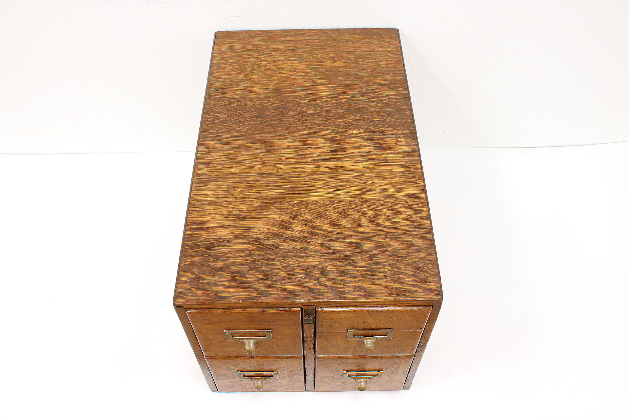 Table Top Card File Chest Traditional Desktop Antique Oak 4 Drawer Card File Cabinet