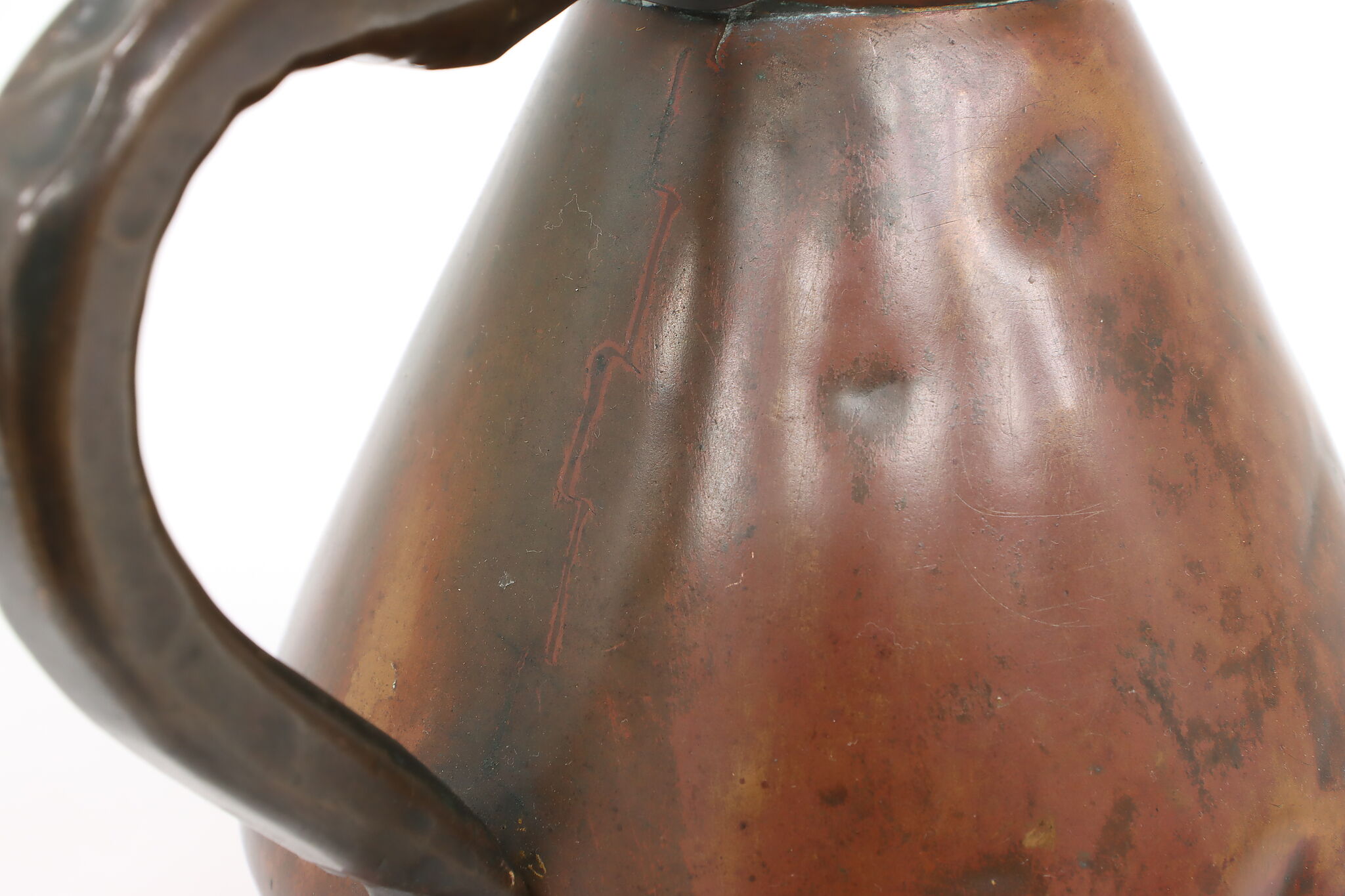 Georgian Hallmarked & Stamped 2 Gallon Copper & Brass Pitcher for