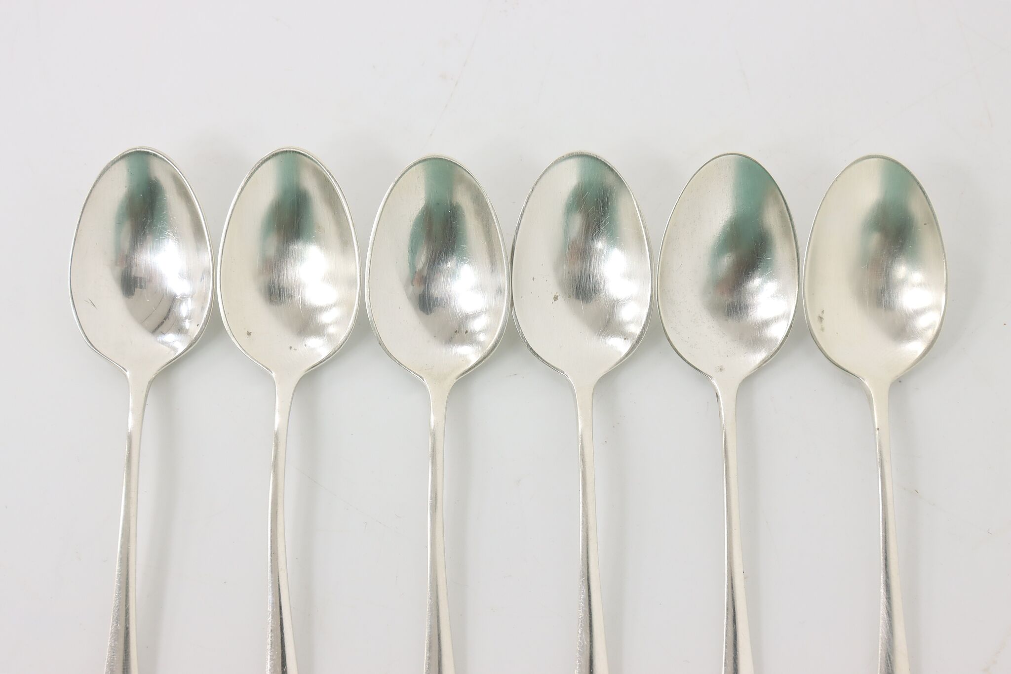 Set of 6 Victorian Antique Sterling Silver Demi Tasse Coffee Spoons