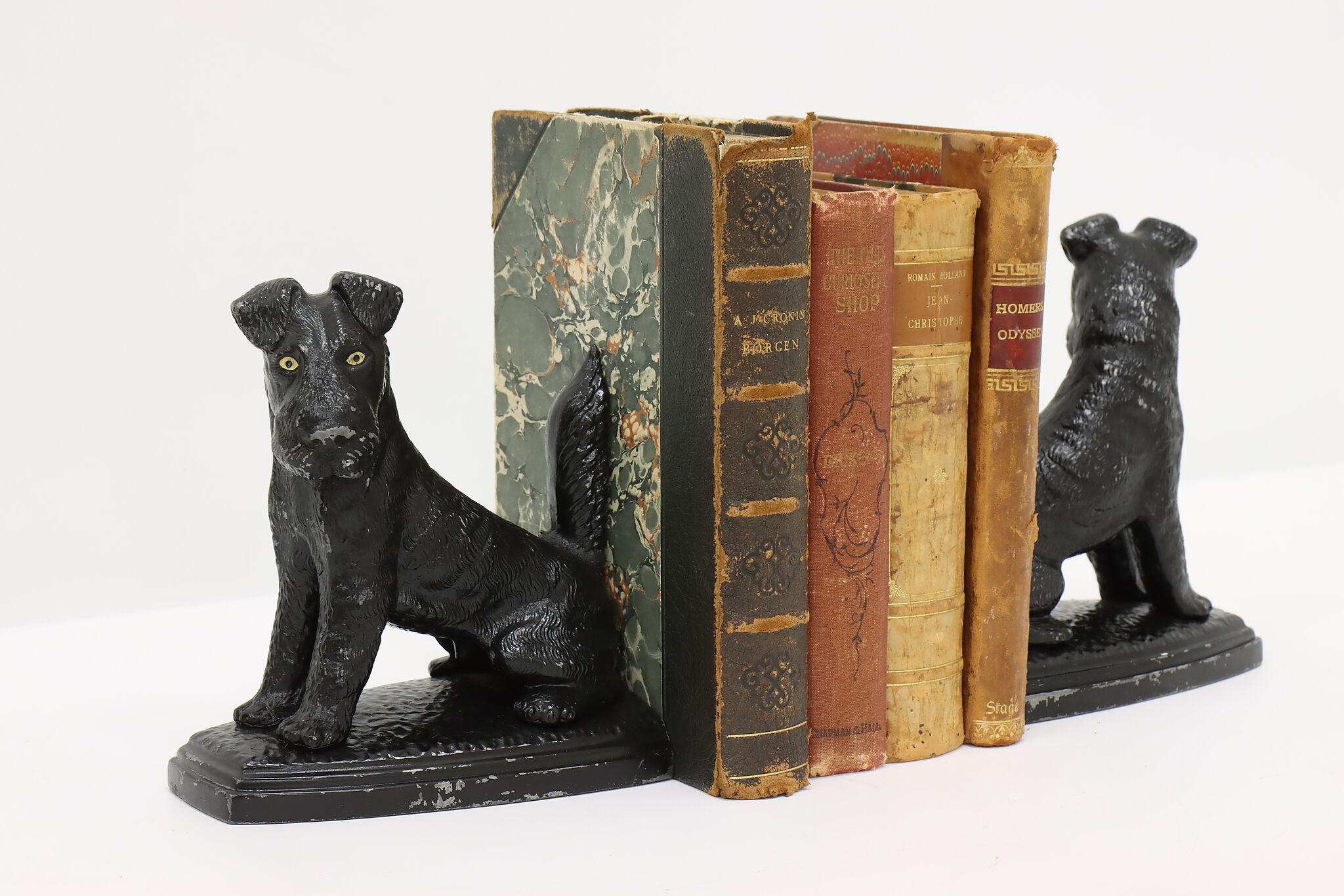 Pair of Farmhouse Vintage Terrier Dog Bookends
