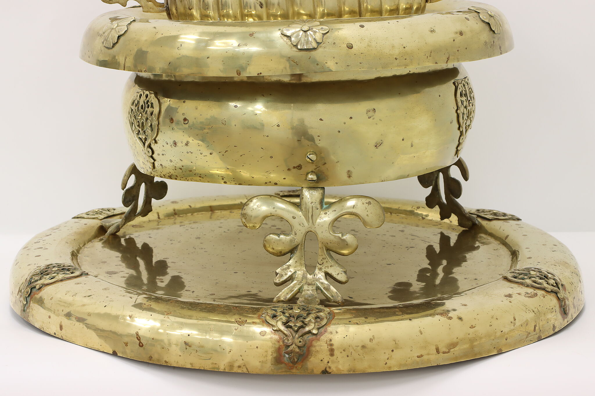 Farmhouse Turkish Antique Brass Brazier Charcoal Heater