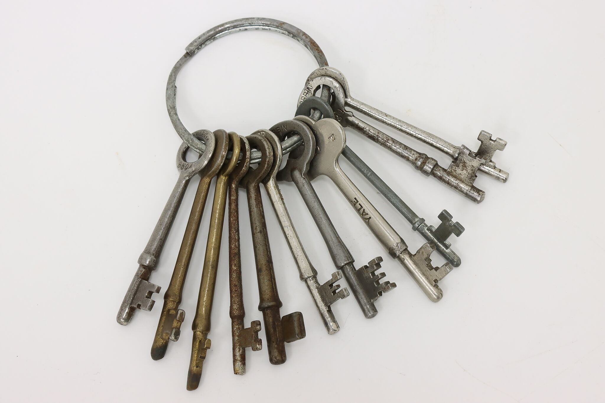 Set of 11 Antique Skeleton Keys on Ring