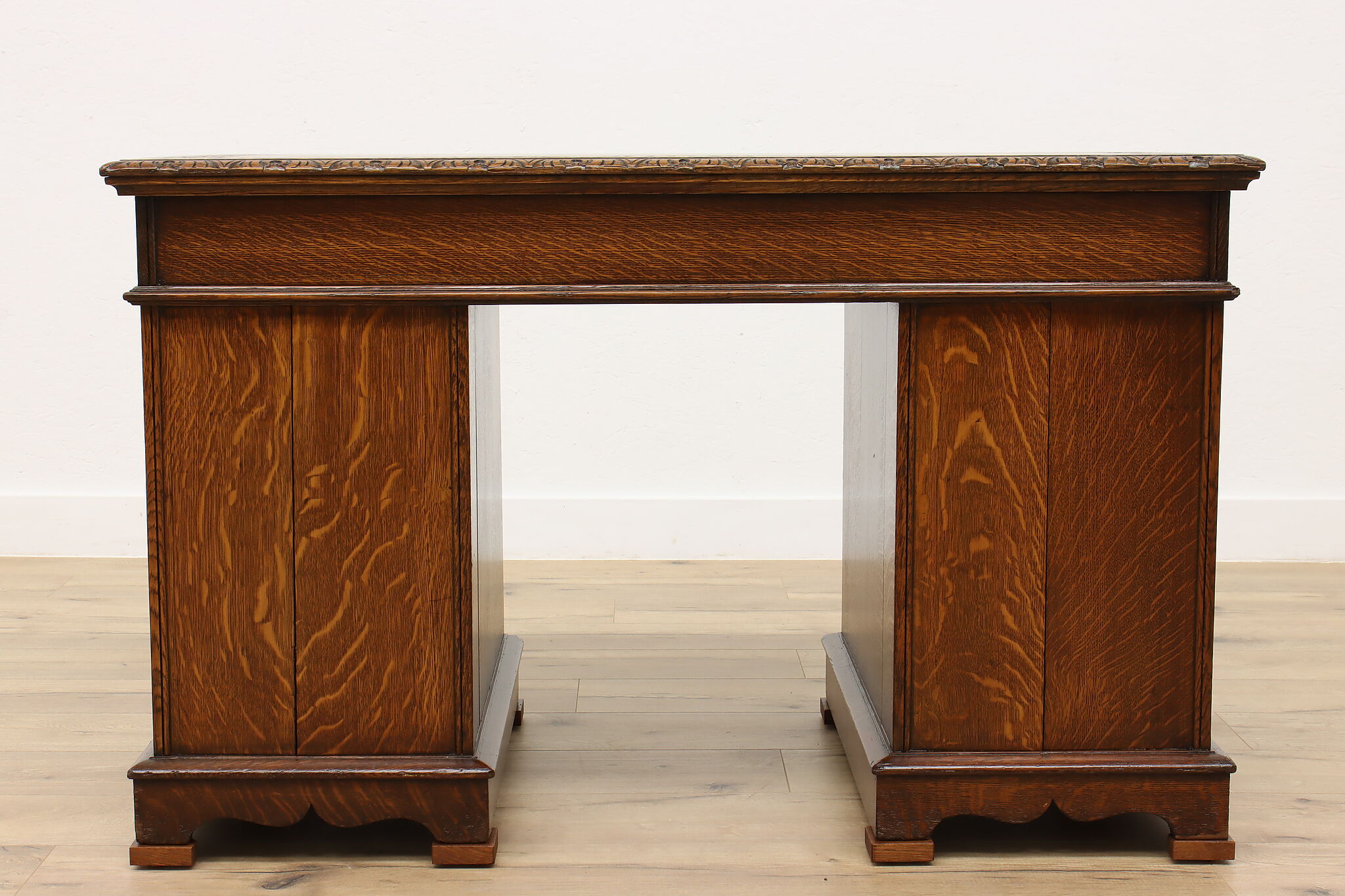 Library Pulls Victorian Oak Antique Office Library Desk, Carved Pulls
