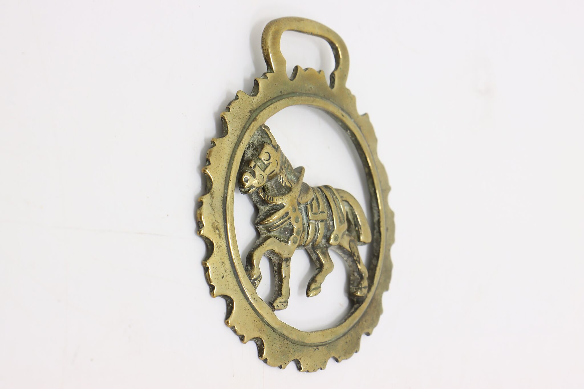 Horse Antique Brass Harness Medallion, Horse #45261
