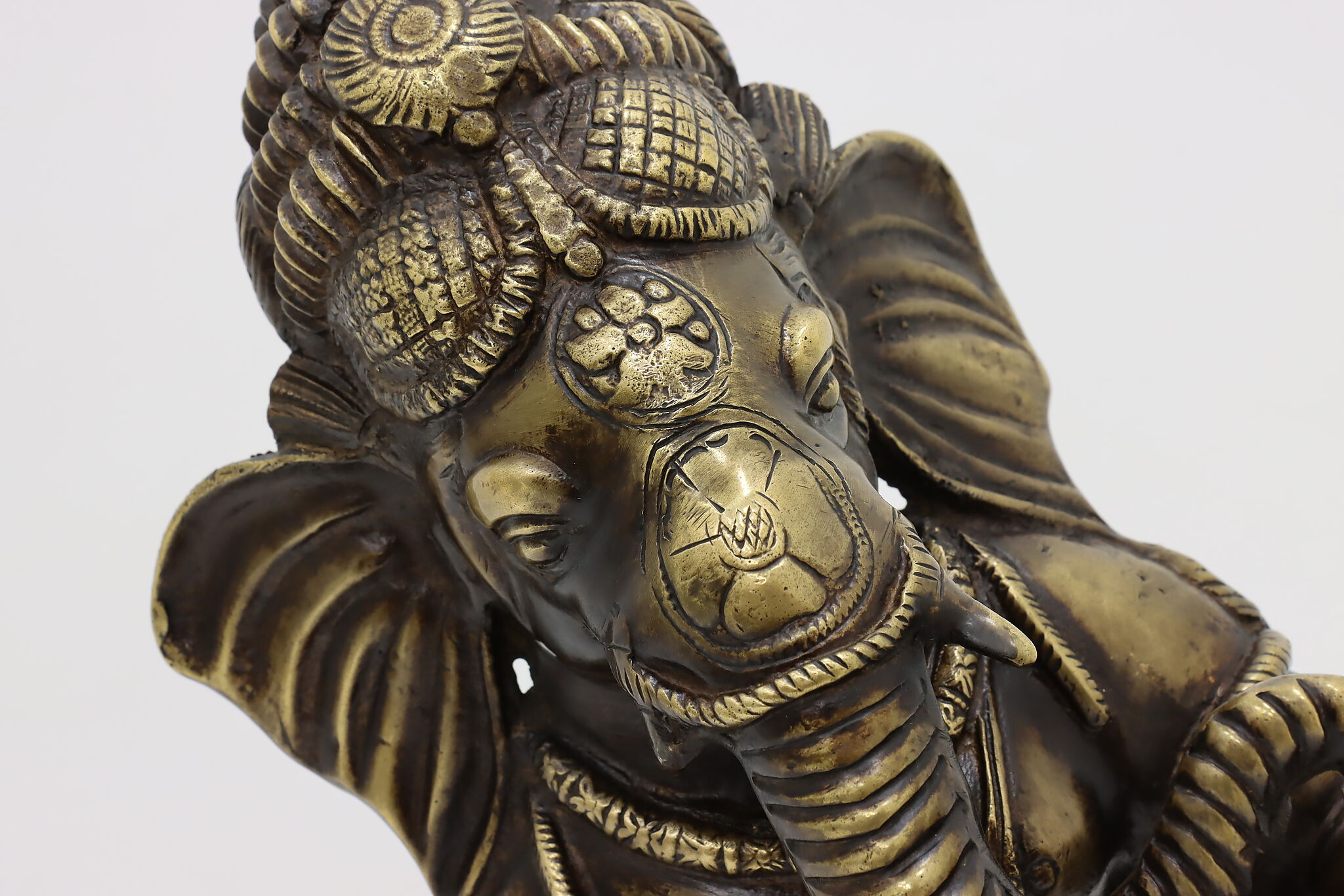 Indian Vintage Brass Statue Hindu God Ganesha Sculpture