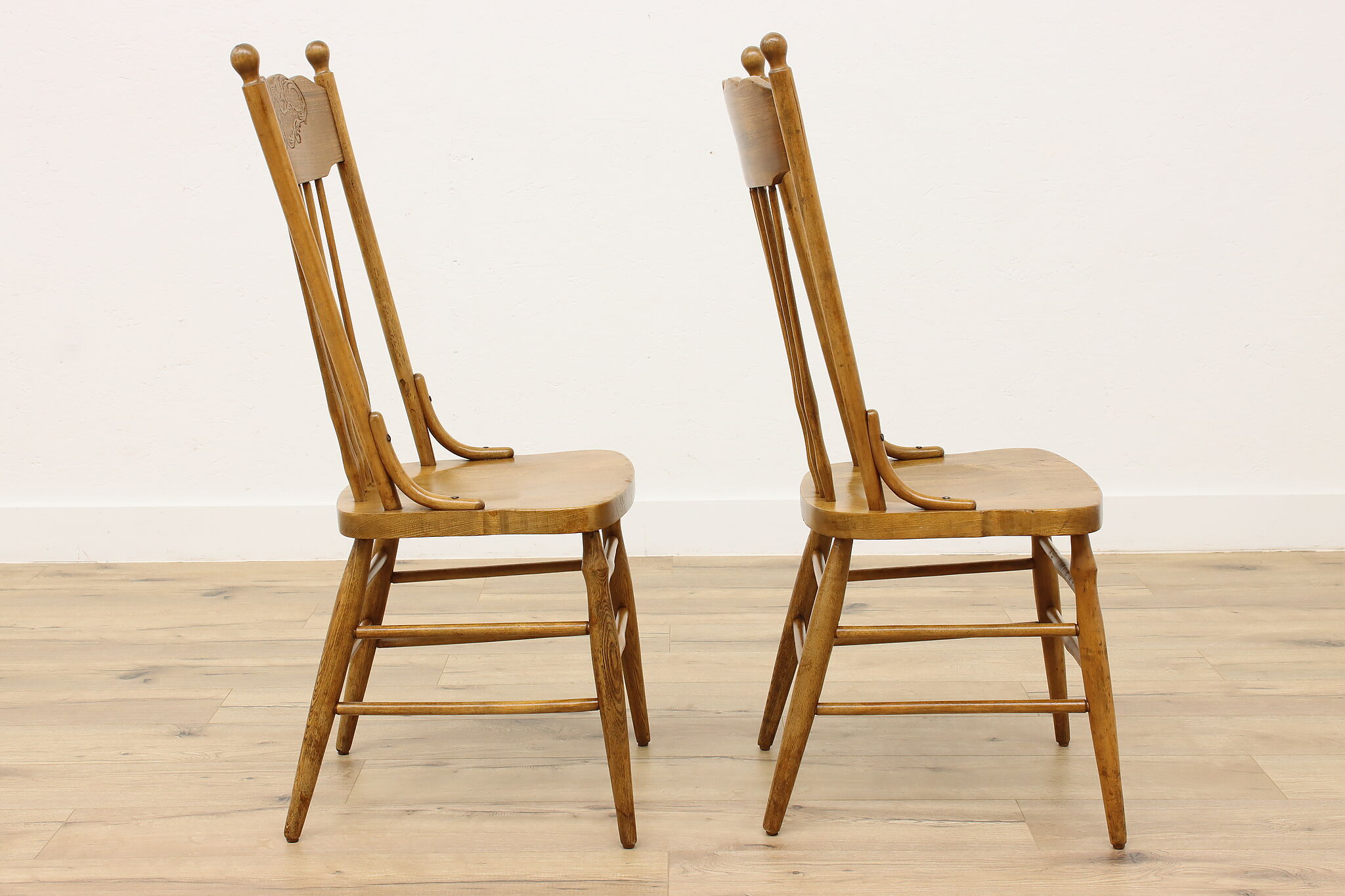 Pair of Straight Backed Antique Chairs