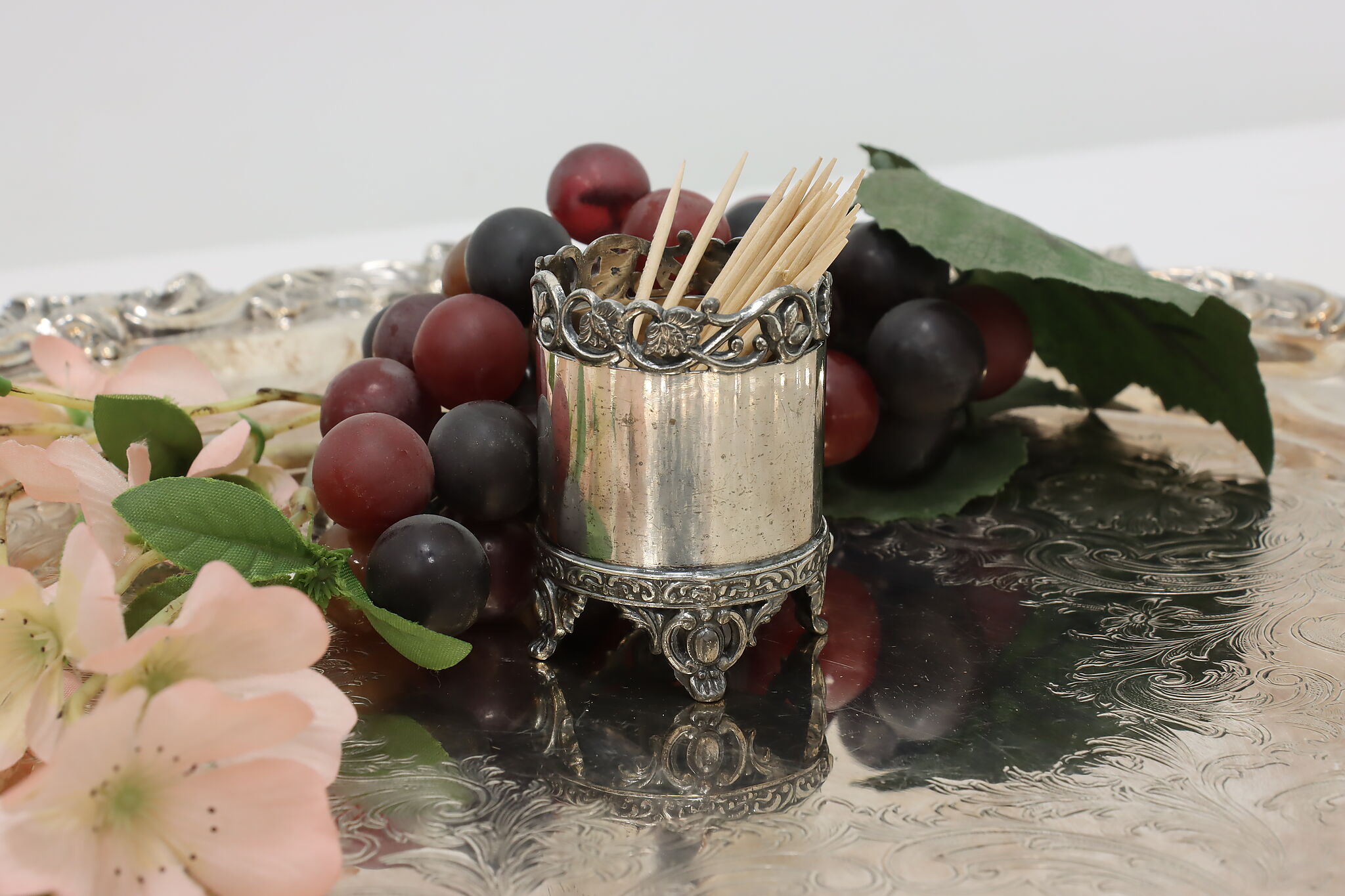 Victorian Toothpick Victorian Antique Silverplate Toothpick Holder, Webster