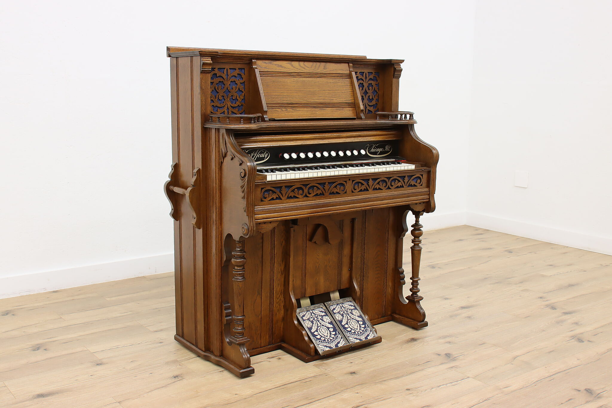 Bell Reed Organ Victorian Antique Oak Reed Pump Organ, Lyon & Healy