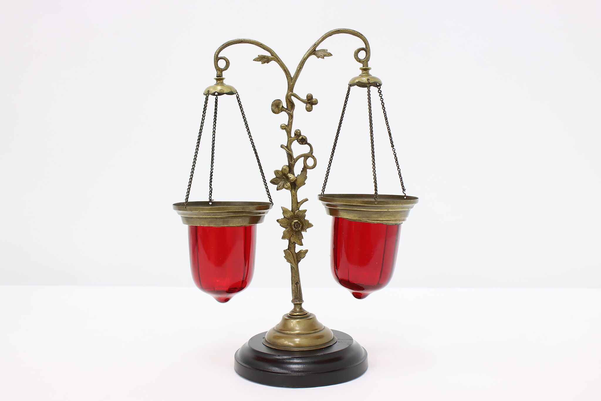 Victorian Antique Ruby Glass Votive Prayer Candleholder