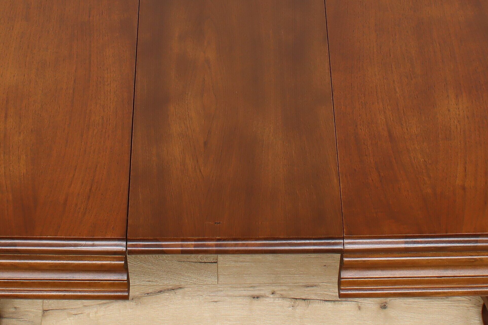 English Tudor Antique Dining Set, Table & Leaf, 6 Chairs