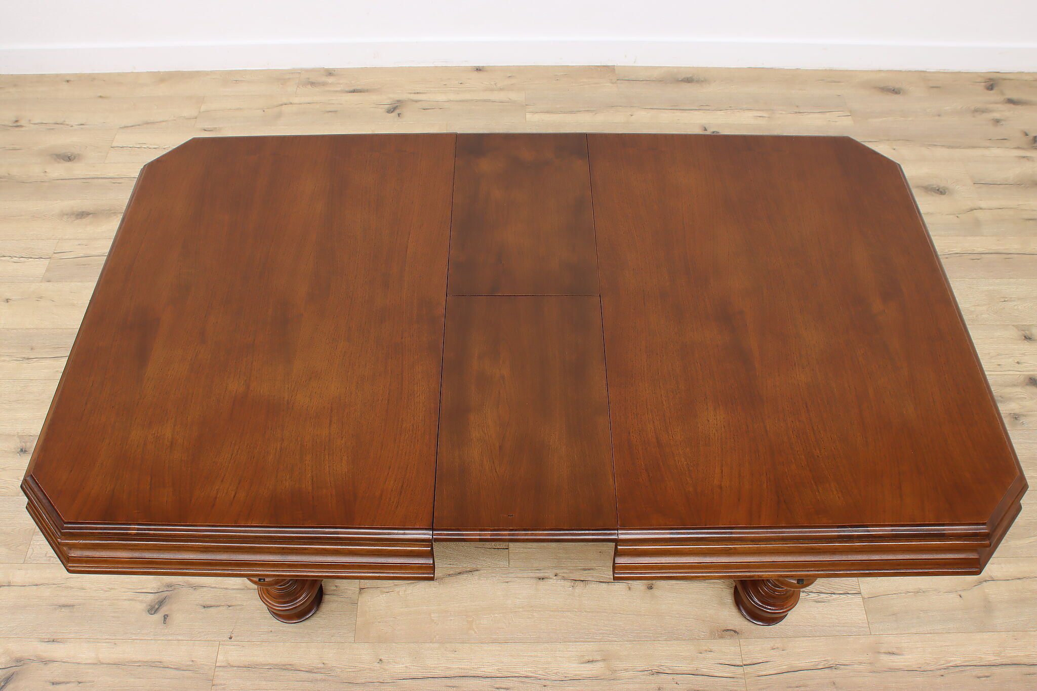 English Tudor Antique Dining Set, Table & Leaf, 6 Chairs