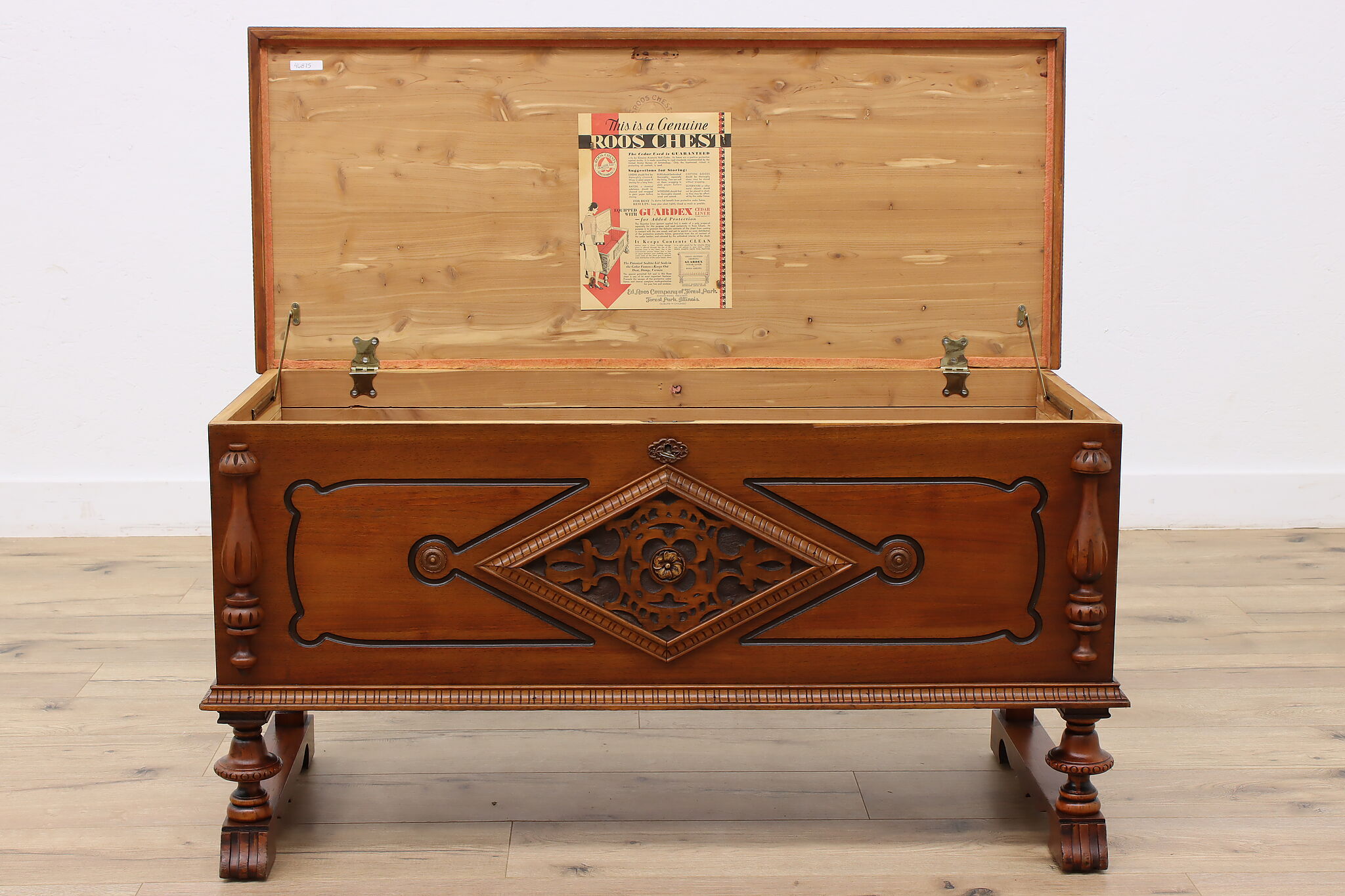 Roos Antique Tudor Design Cedar Blanket Chest or Trunk