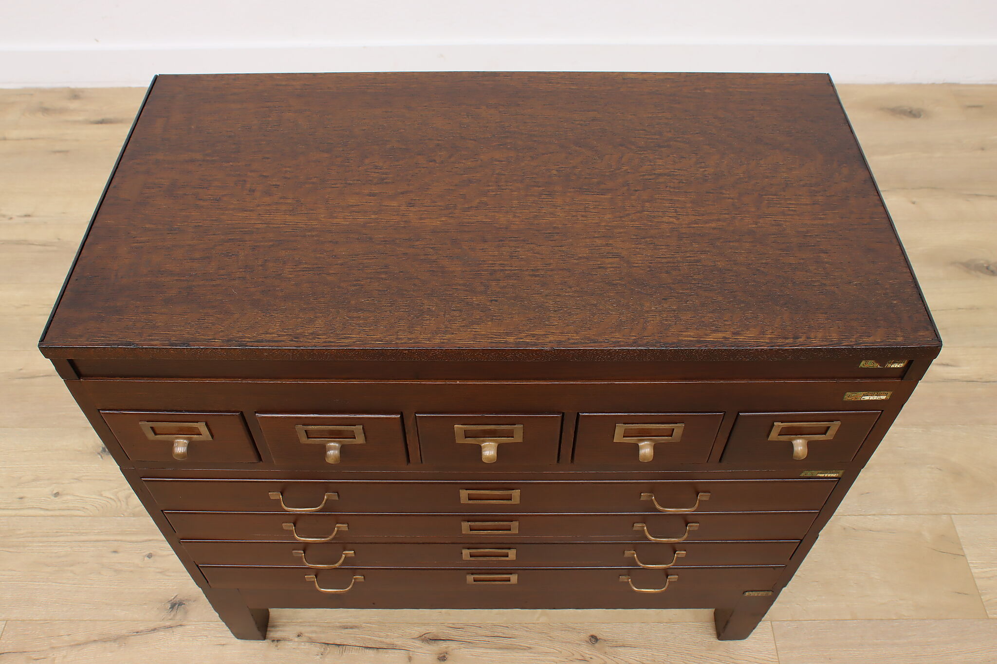 Arts & Crafts Antique 8 Drawer Stacking File Cabinet, Globe