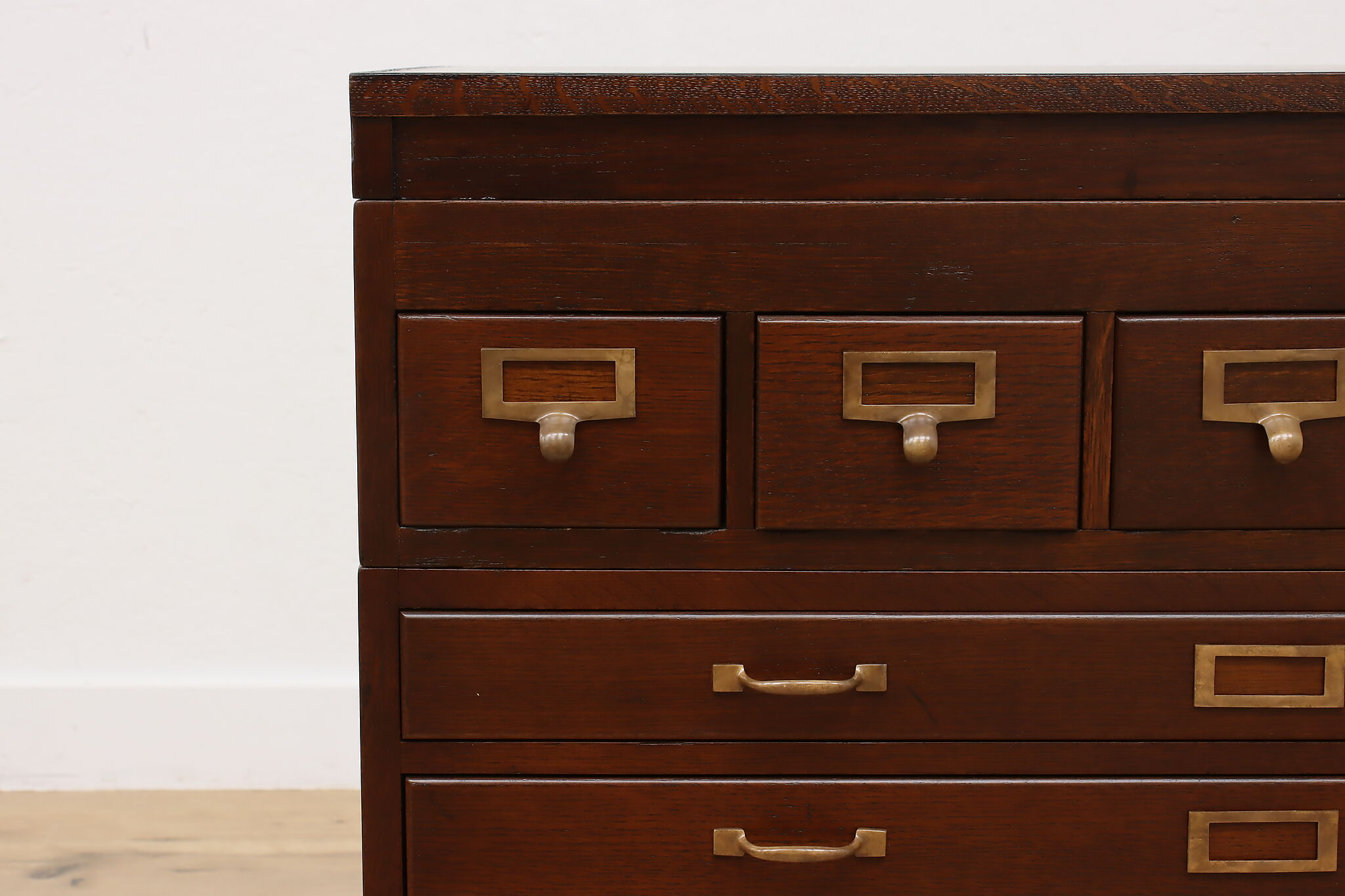 Arts & Crafts Antique 8 Drawer Stacking File Cabinet, Globe