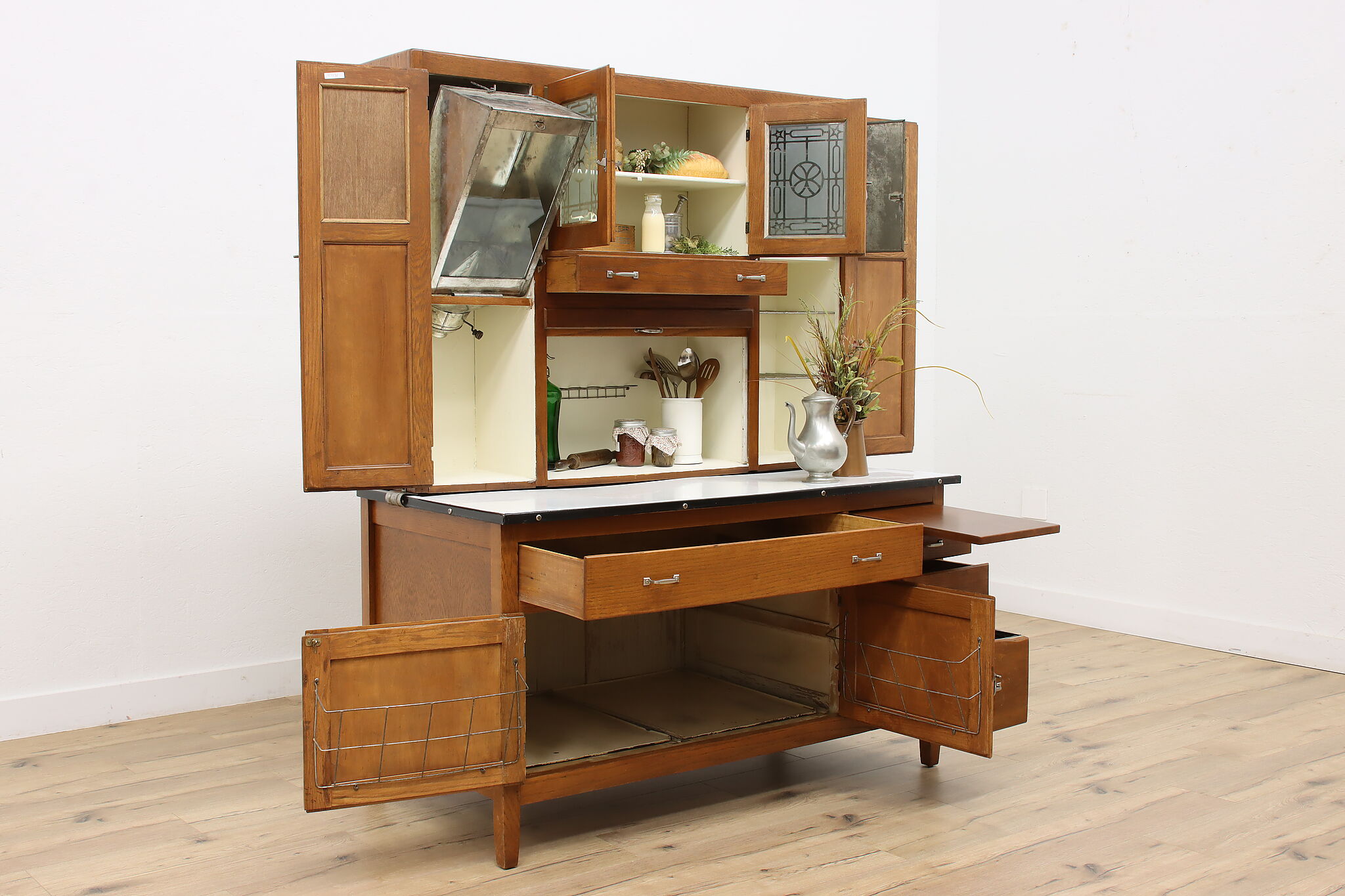 Pantry 1890's Antique Pantry Flour Bin, Wood Box or Dogfood Cabinet