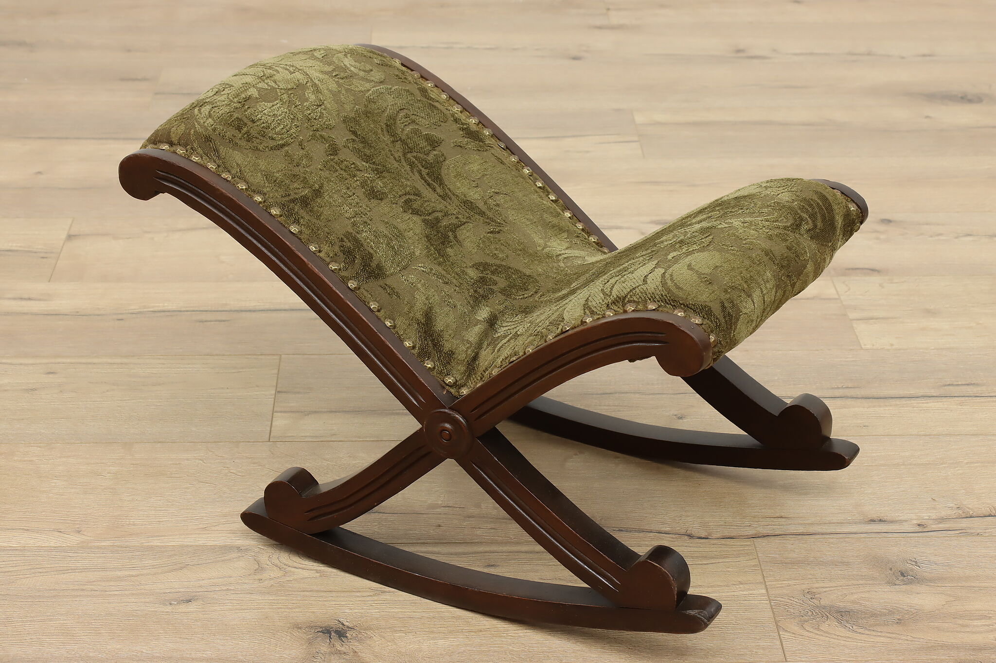 Small Rocking Footstool Victorian Eastlake Antique Walnut Rocking Gout Footstool