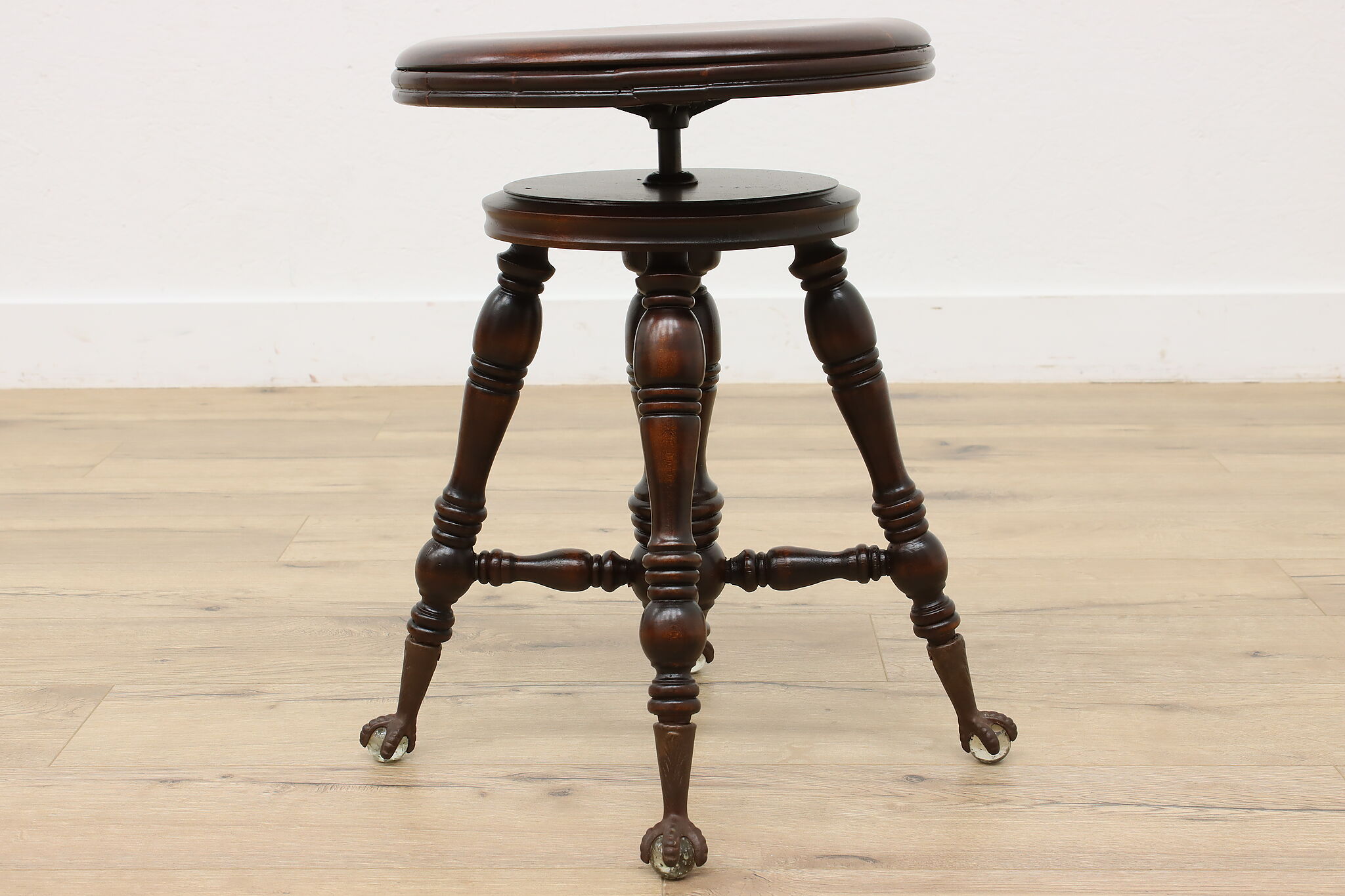 Victorian Antique Swivel Adjustable Piano Stool, Holtzman
