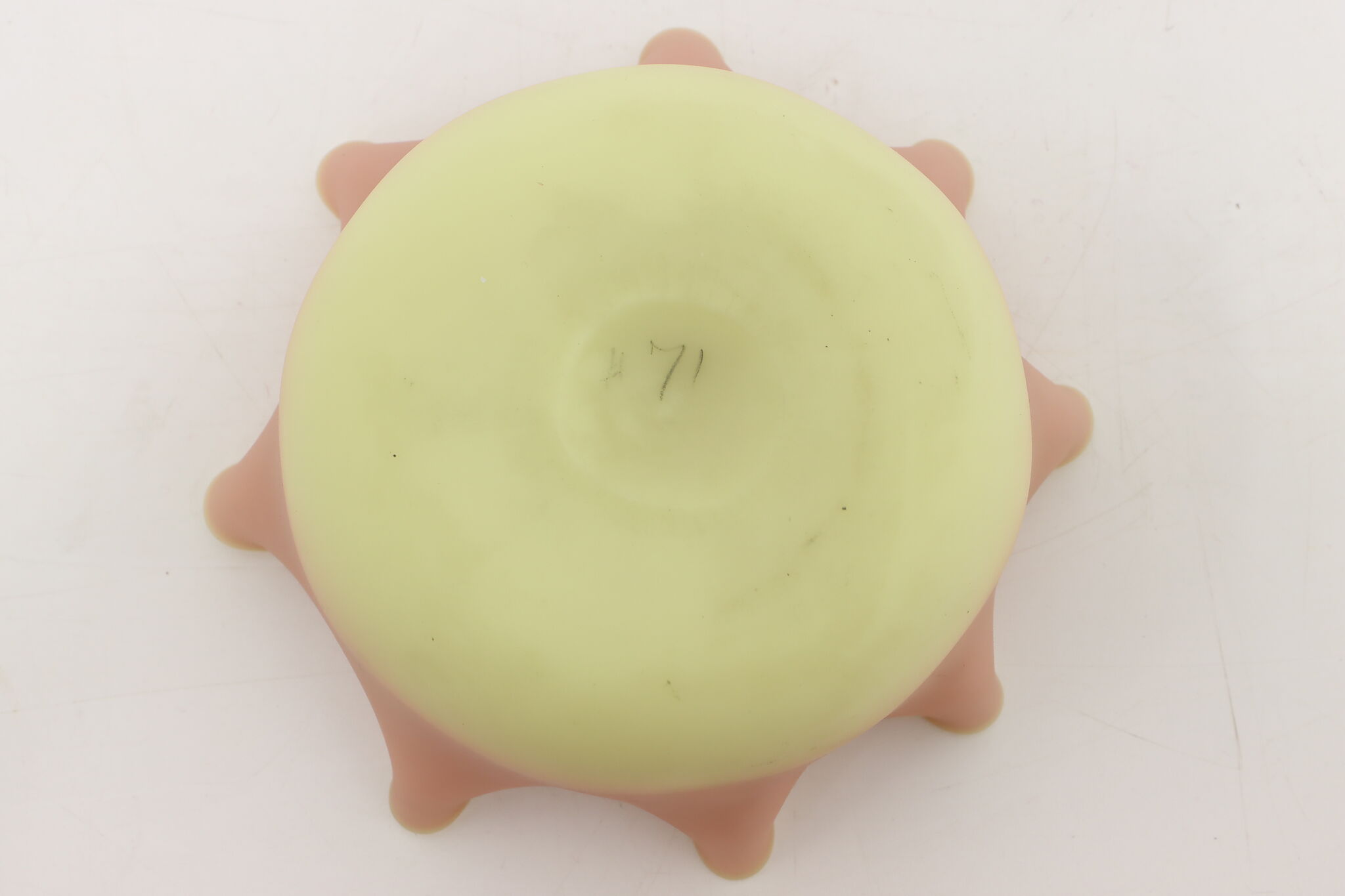 Burmese Antique Victorian Blown Shaded Satin Glass Bowl burmese-antique-victorian-blown-shaded-satin-glass-bowl
