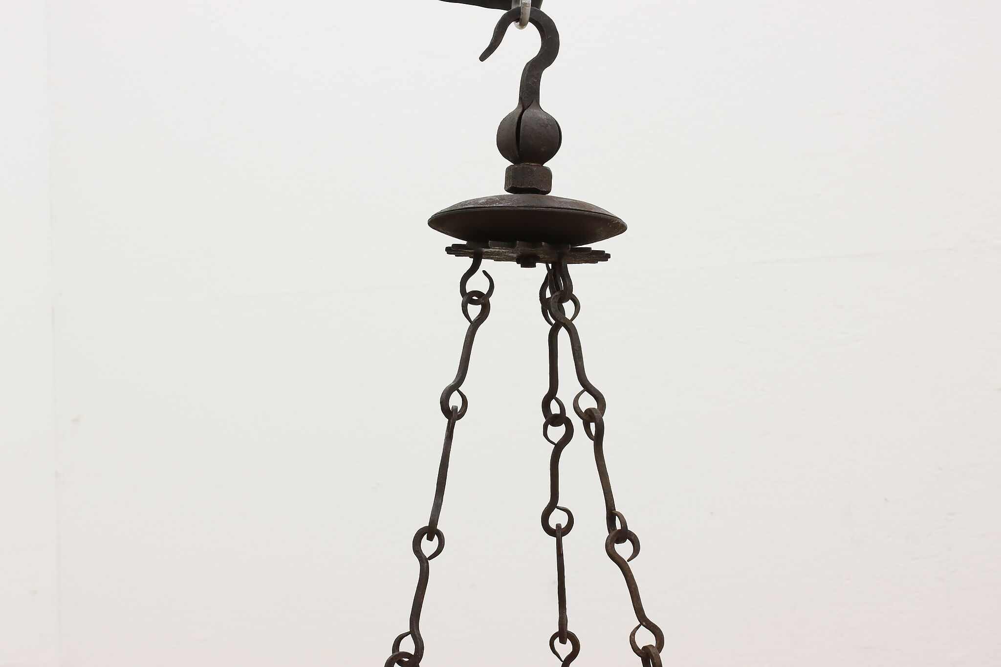 Amish Handmade 6-Arm Wrought Iron Candle Chandelier – Satin Black, USA Made