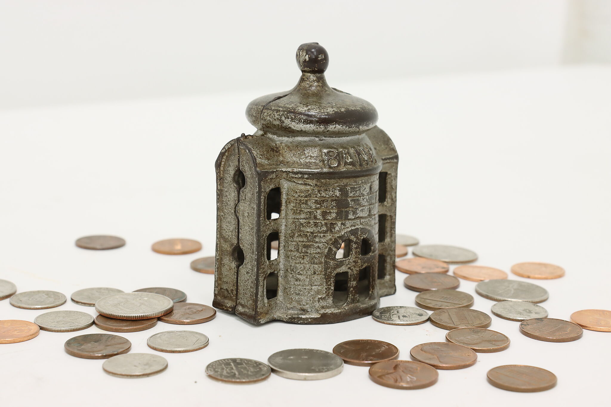 Farmhouse Antique Cast Iron Bank Coin Bank