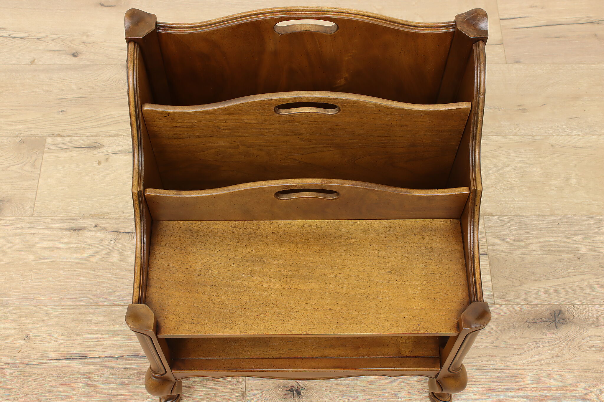 Georgian Design Chairside Canterbury Magazine Rack, Baker