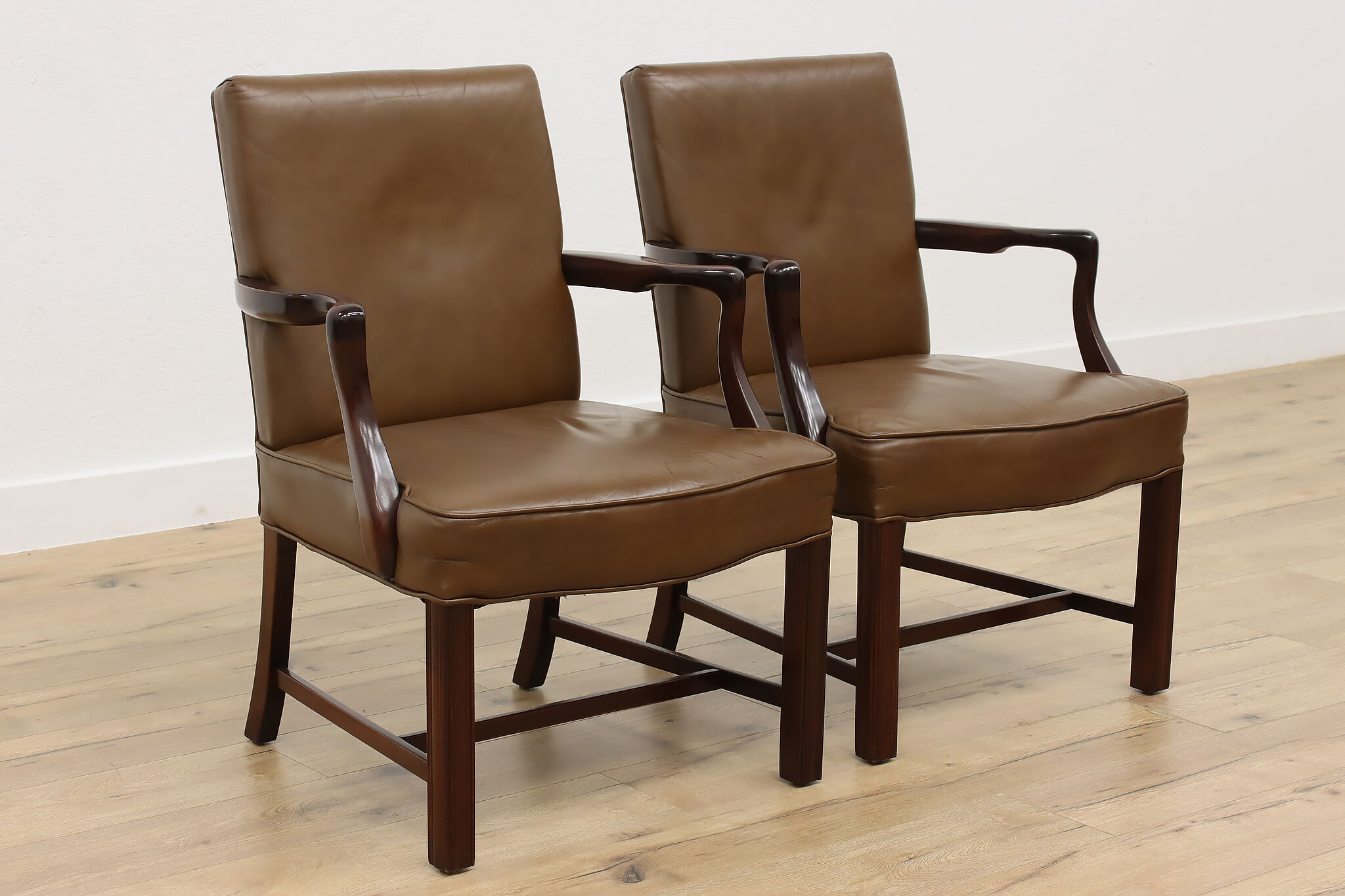 Pair of Vintage Traditional Office Library Desk Chairs, M&W