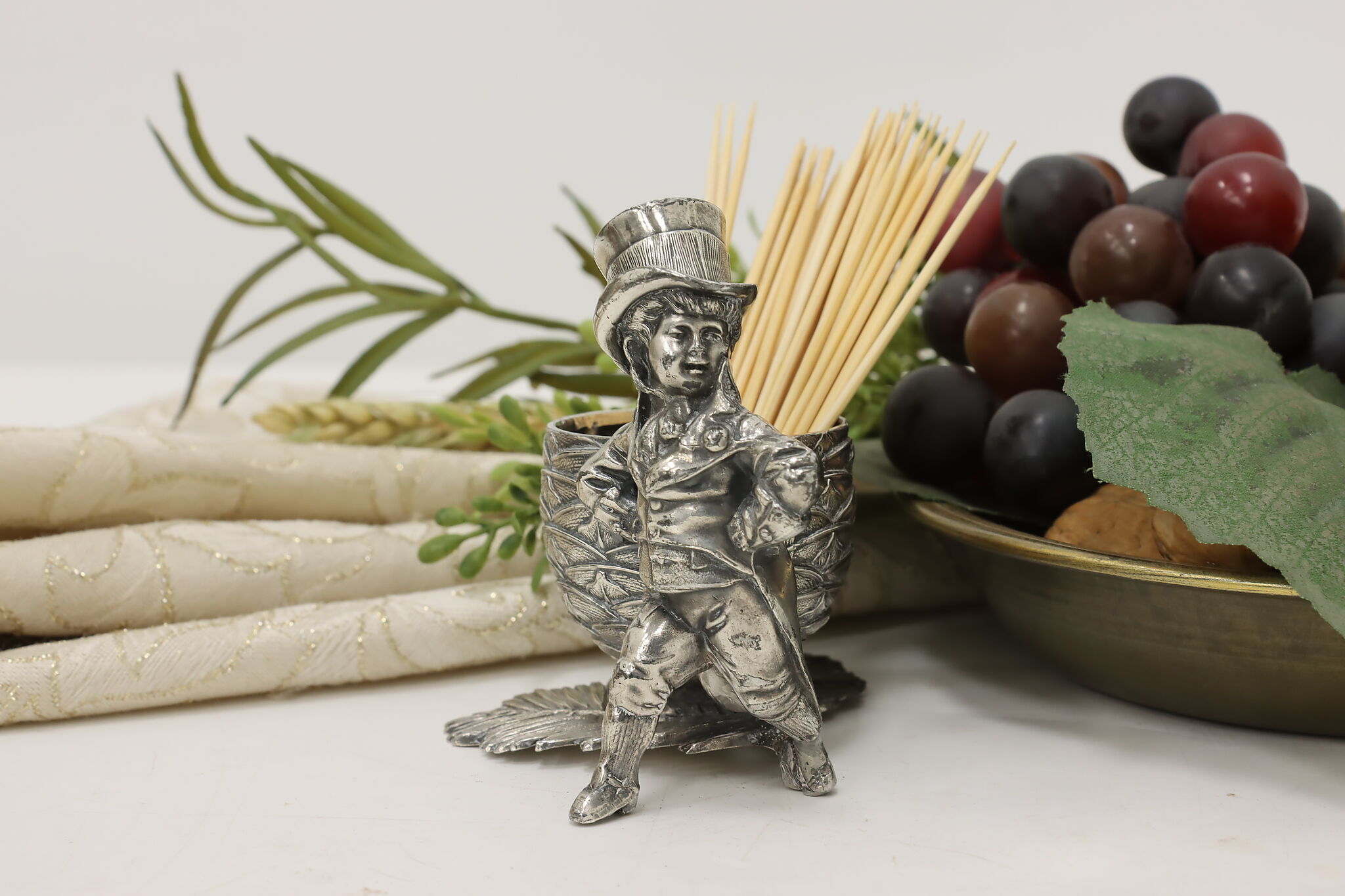 Victorian Toothpick Hartford Antique Victorian Silverplate Boy Toothpick Holder