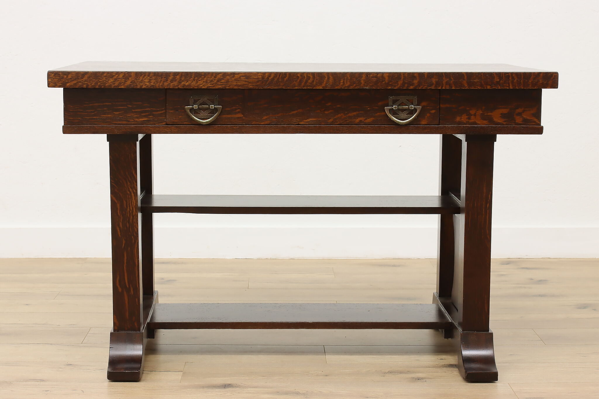 Arts & Crafts Mission Oak Antique Library Table Office Desk