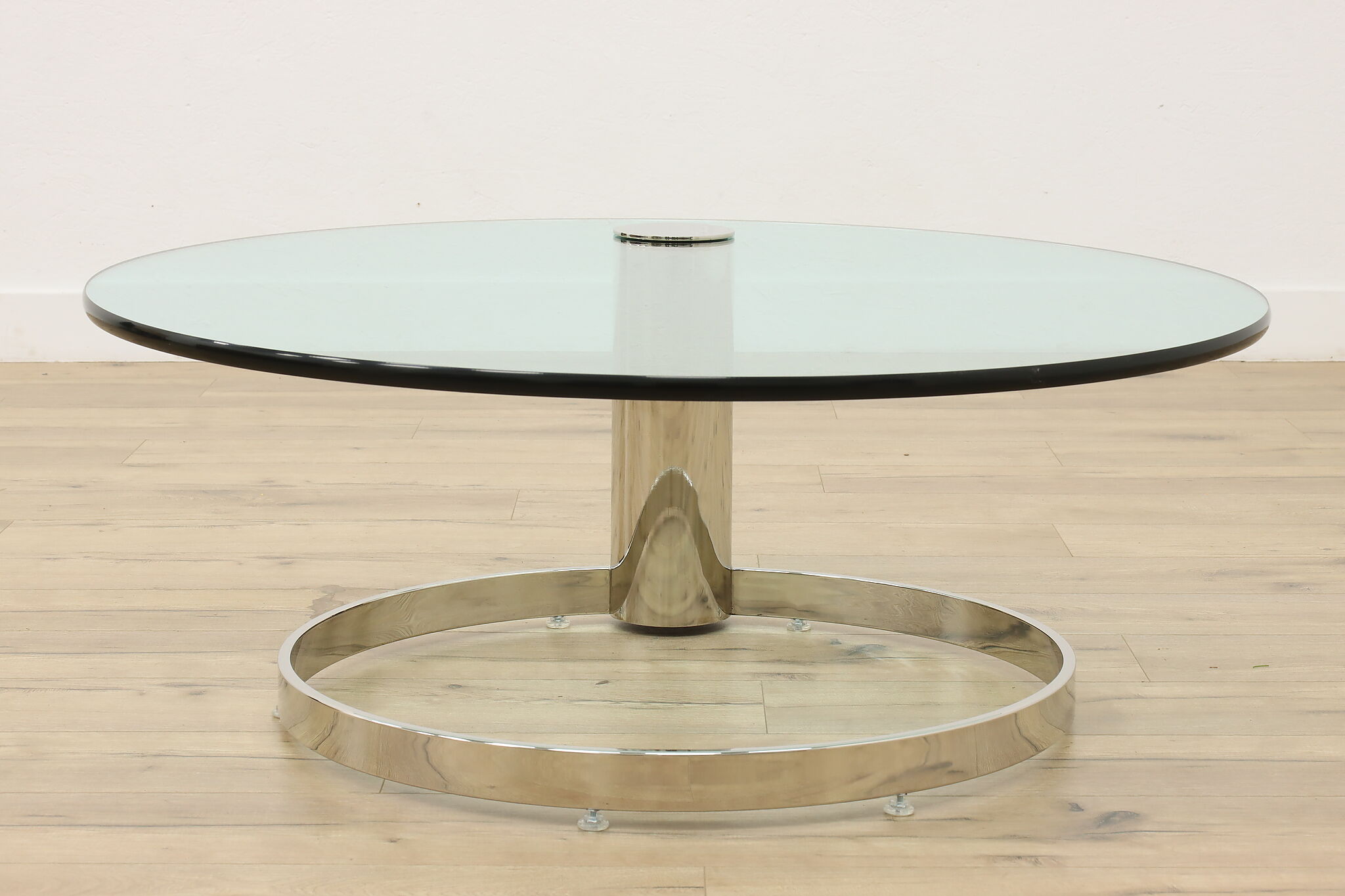 Midcentury Modern Vintage Glass & Chrome Coffee Table, Rosen