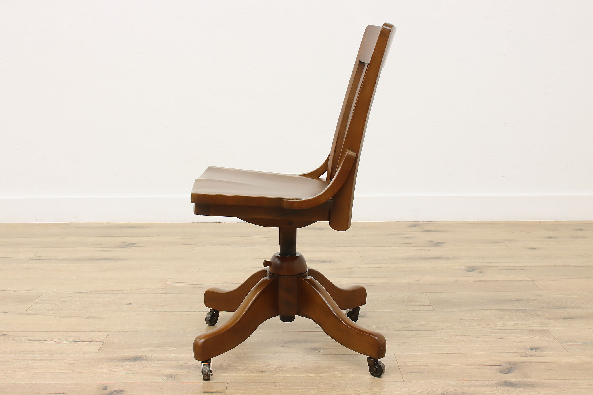 Swivel Vintage Birch Office or Library Desk Chair, B.L