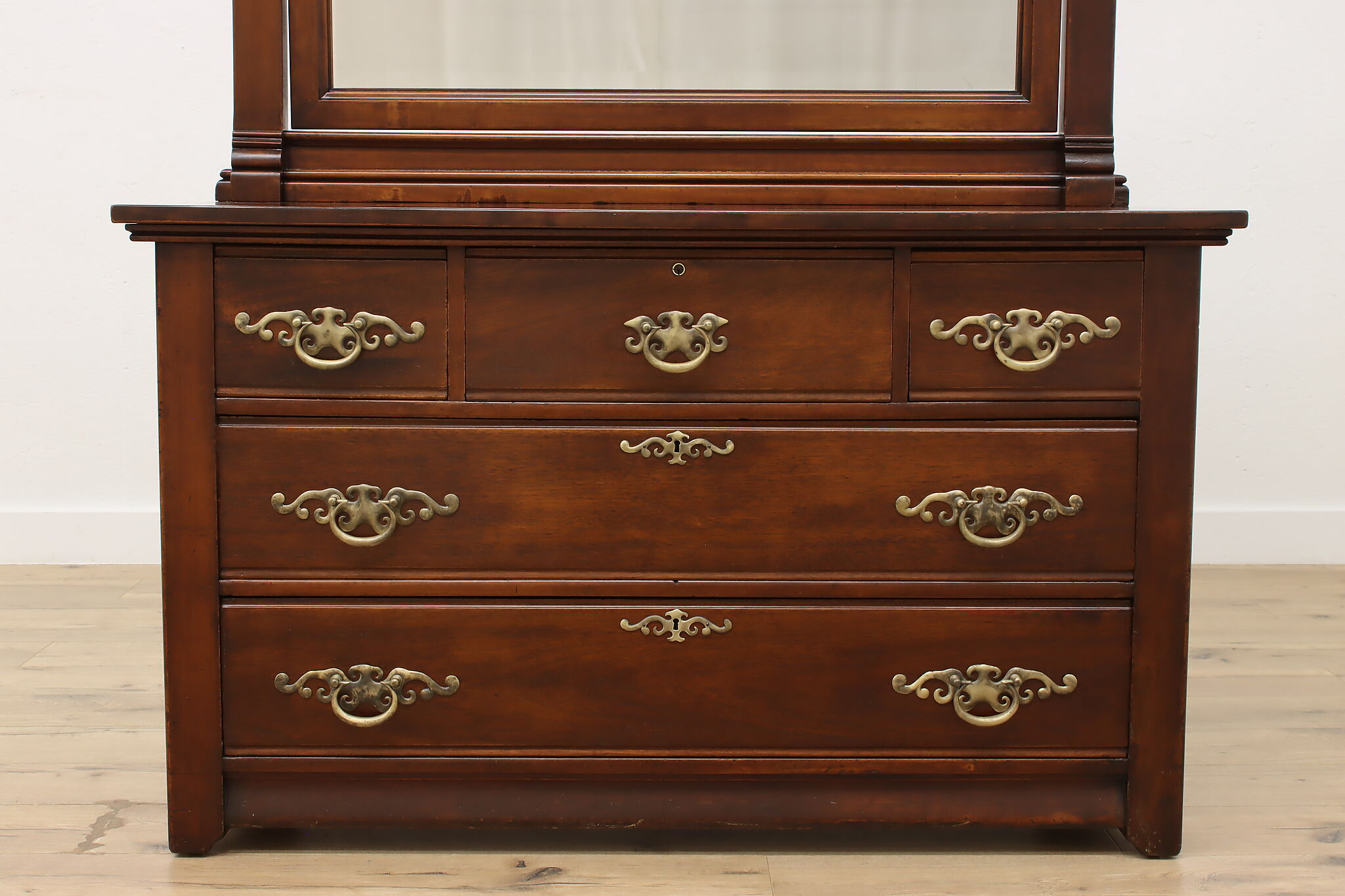 Victorian Antique Carved Mahogany Dresser or Chest w/ Mirror #55740 Victorian Antique Carved Mahogany Dresser or Chest w/ Mirror #55740