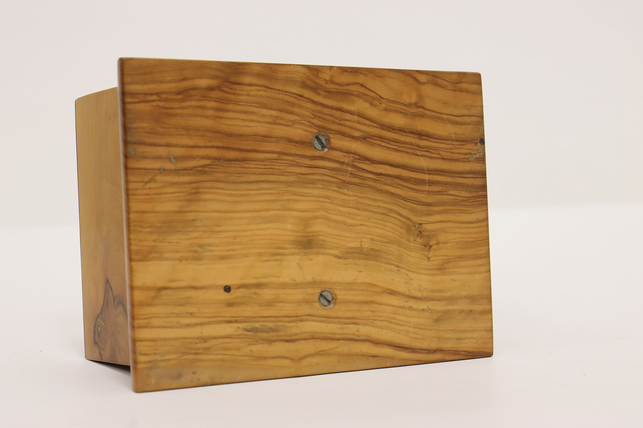 Midcentury Modern Vintage Olive Wood Expanding Cigarette Box