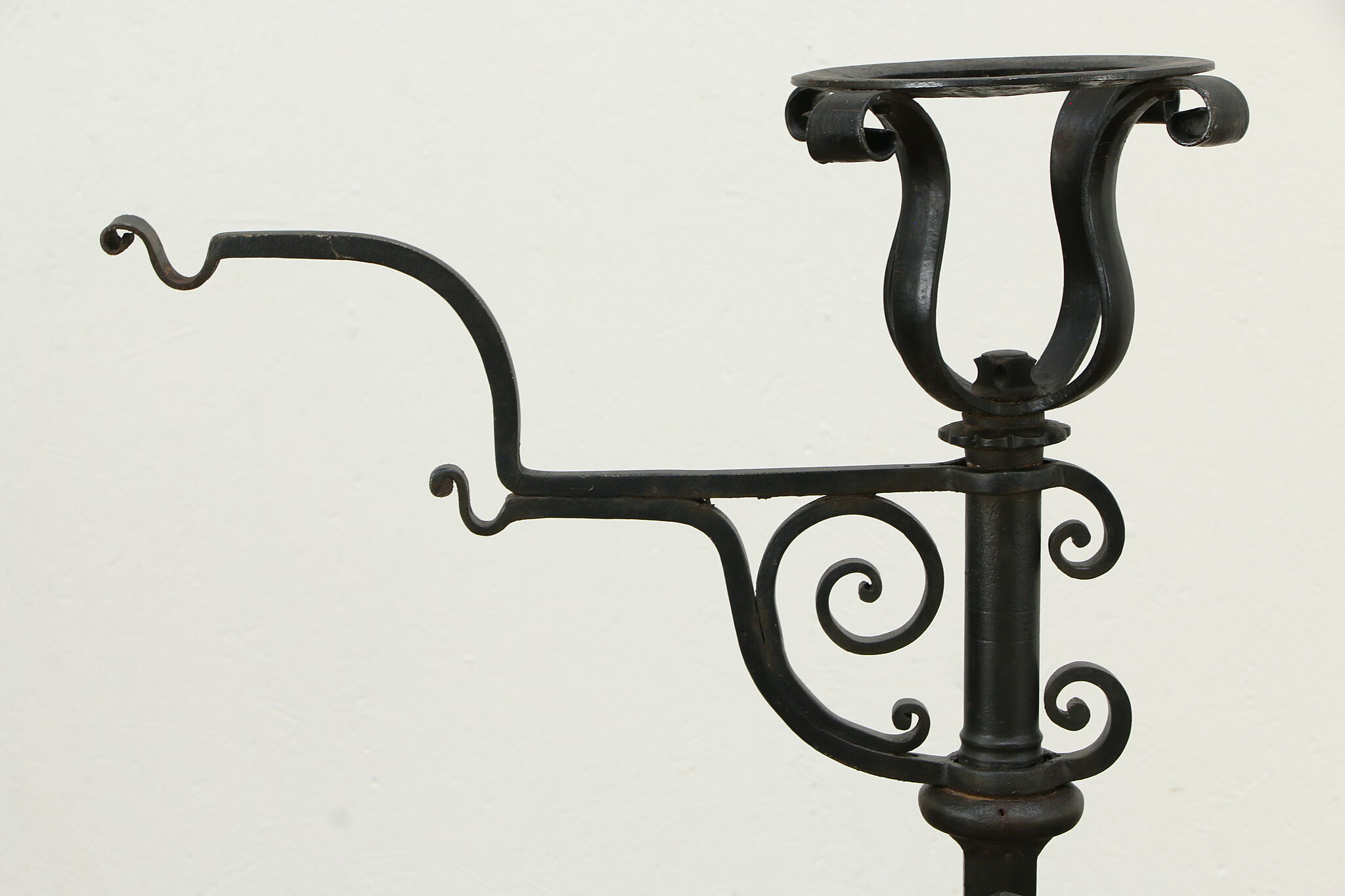 Pair Big Victorian Wall Hooks in Black Cast Iron Coat Hangers