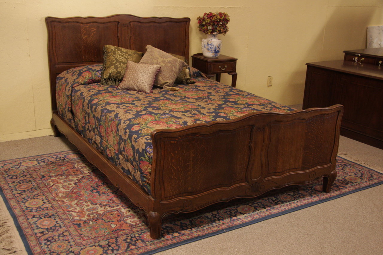 Country French Oak Queen Size Bed
