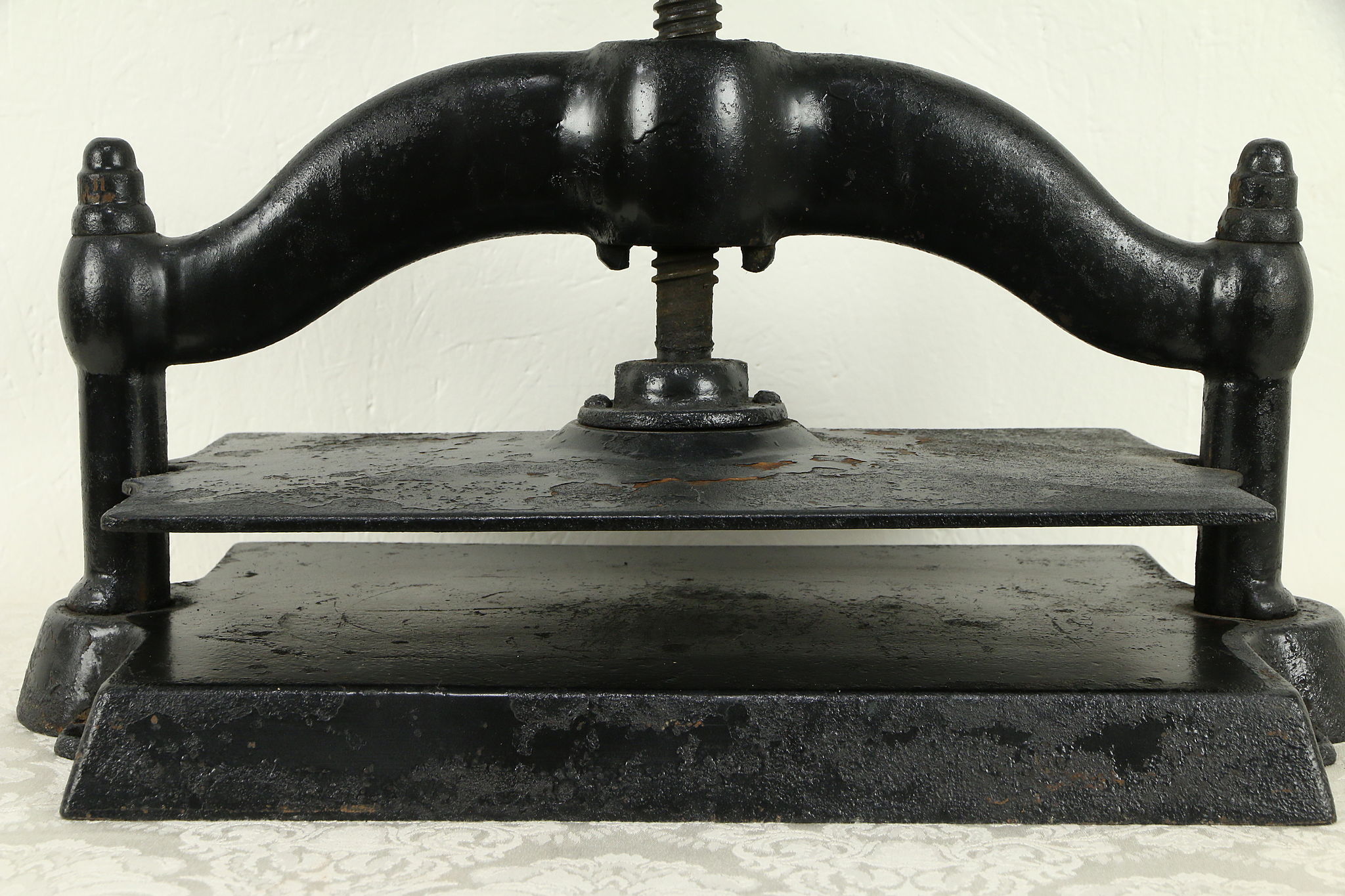 Antique Restored Cast Iron Royal Blue Rivet Press / Spindle 