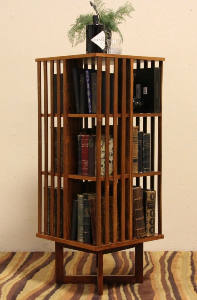 Danish Midcentury Modern Rosewood Spinning Bookcase