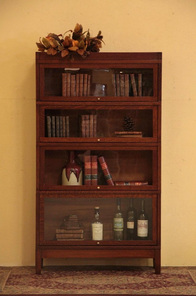 Arts & Crafts Oak Stacking Lawyer's Bookcase
