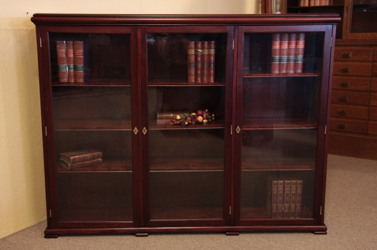 Triple Mahogany 1900 Antique Bookcase